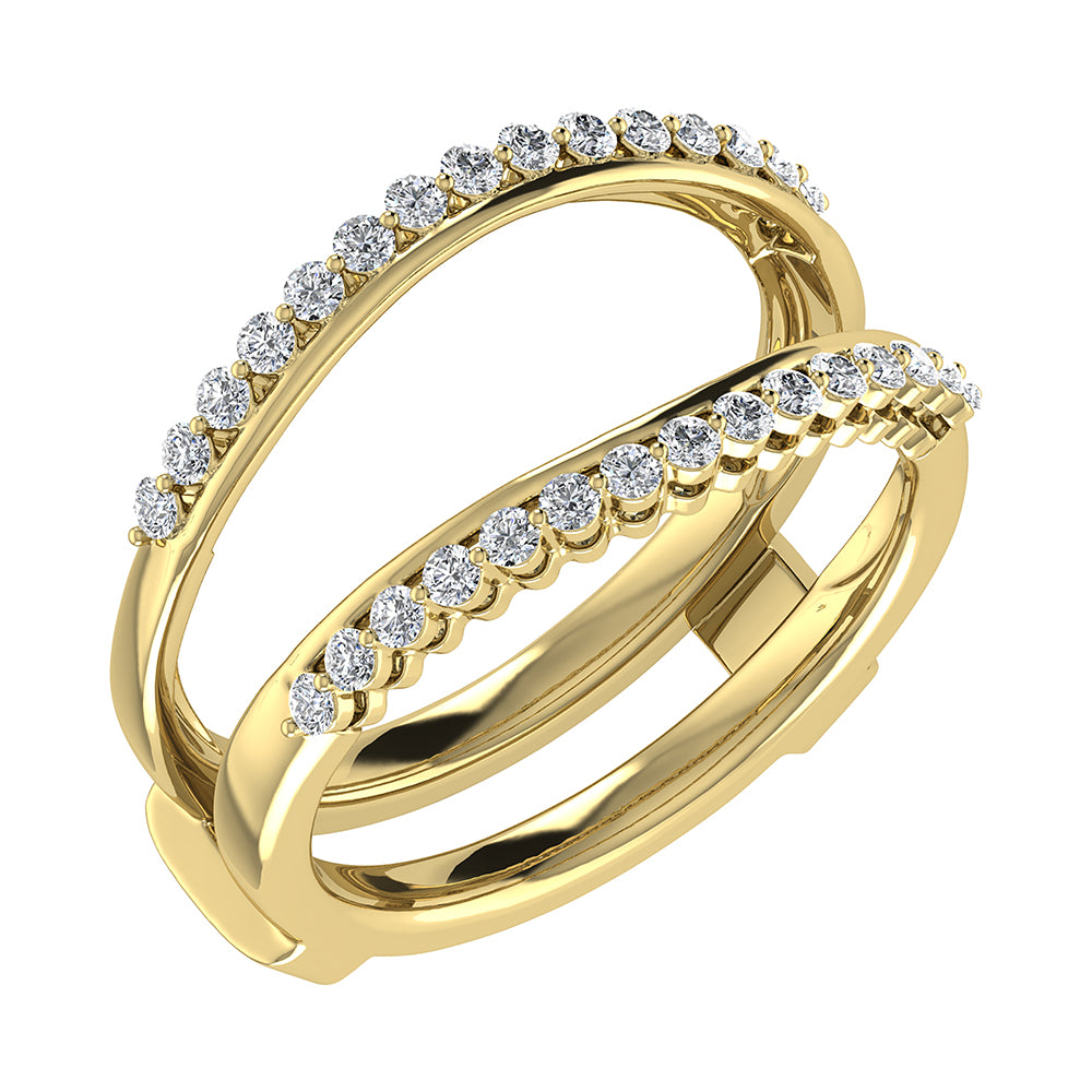 10K Yellow Gold 1/4 Ct.Tw. Diamond Chevron Guard Ring