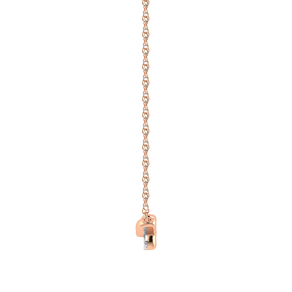 10K Pink Gold 1/5 Ct.Tw. Round Diamond Cuban Link Necklace