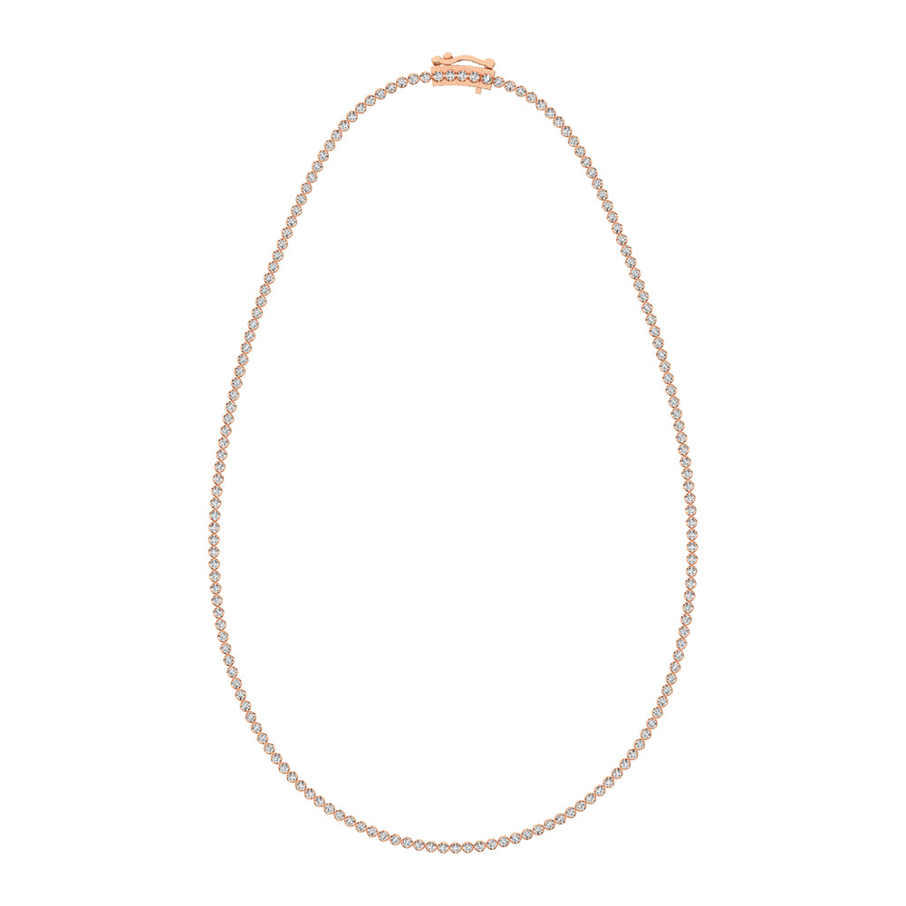 14K Rose Gold 4 1/6 Ct.Tw. Diamond Fashion Necklace (13 inches + 3 inches extender chain)