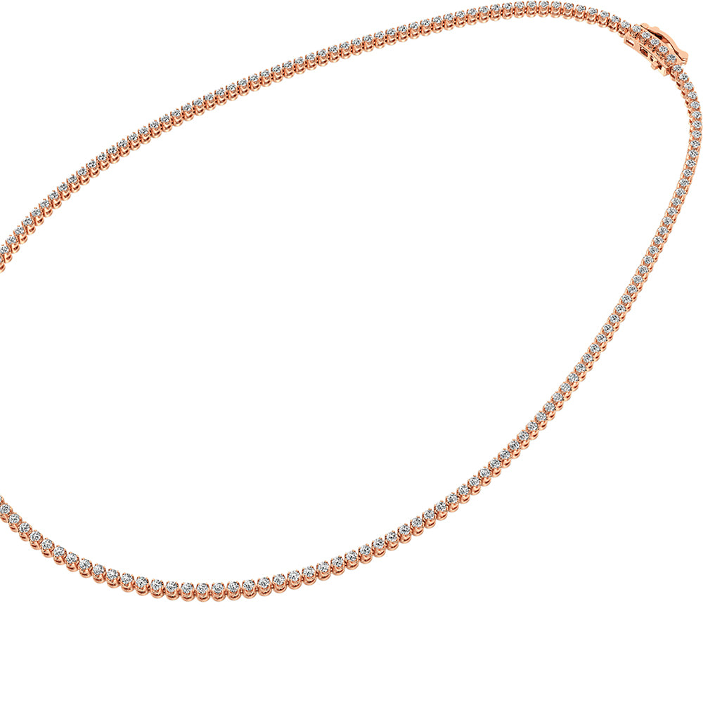 14K Rose Gold 4 1/6 Ct.Tw. Diamond Fashion Necklace (13 inches + 3 inches extender chain)