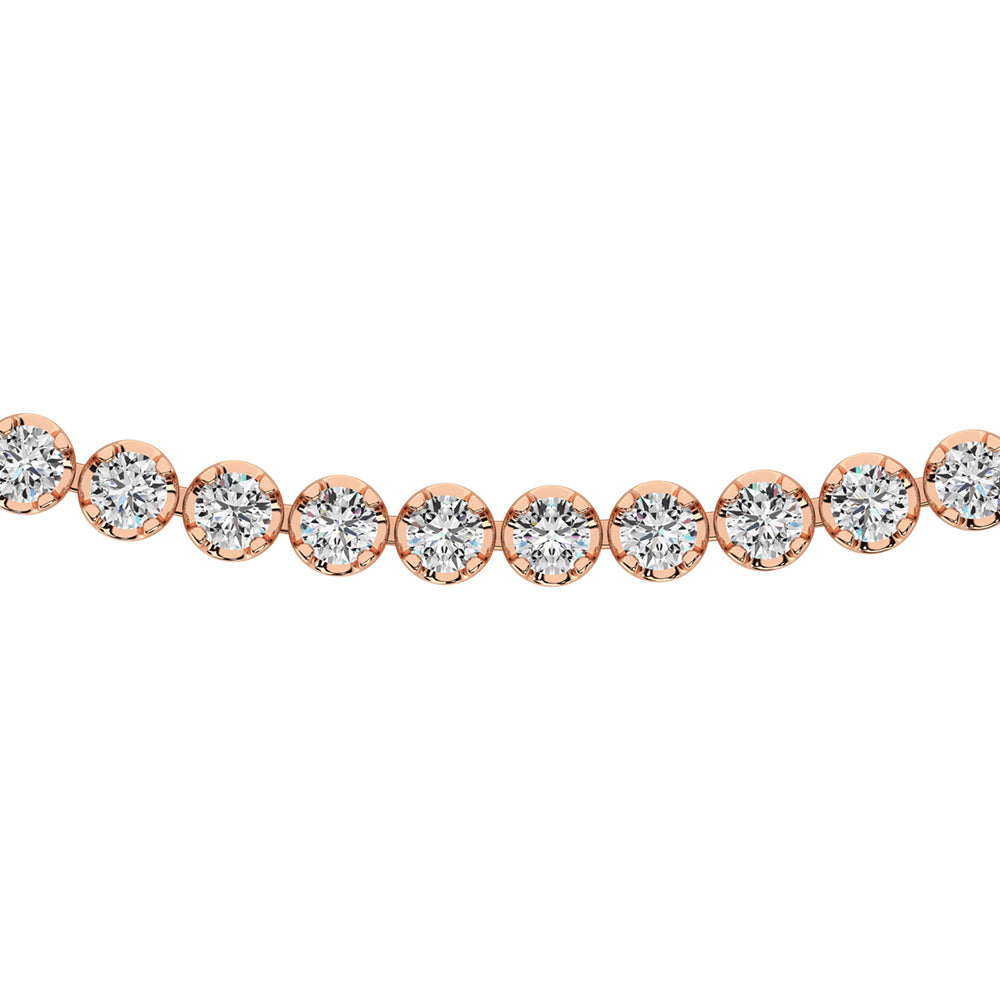 14K Rose Gold 4 1/6 Ct.Tw. Diamond Fashion Necklace (13 inches + 3 inches extender chain)