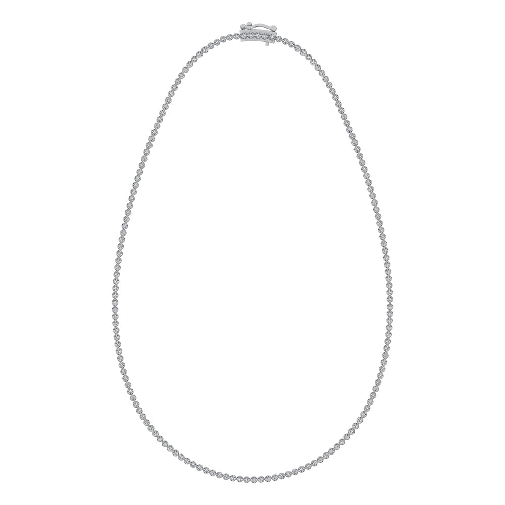 10K White Gold 3 1/3 Ct.Tw. Diamond Fashion Necklace (13 inches + 3 inches extender chain)