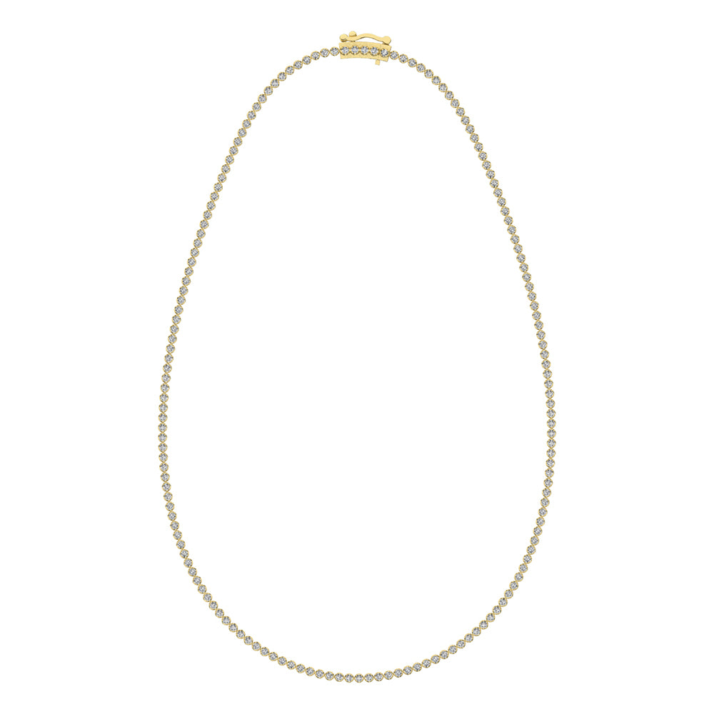 10K Yellow Gold 3 1/3 Ct.Tw. Diamond Fashion Necklace (13 inches + 3 inches extender chain)