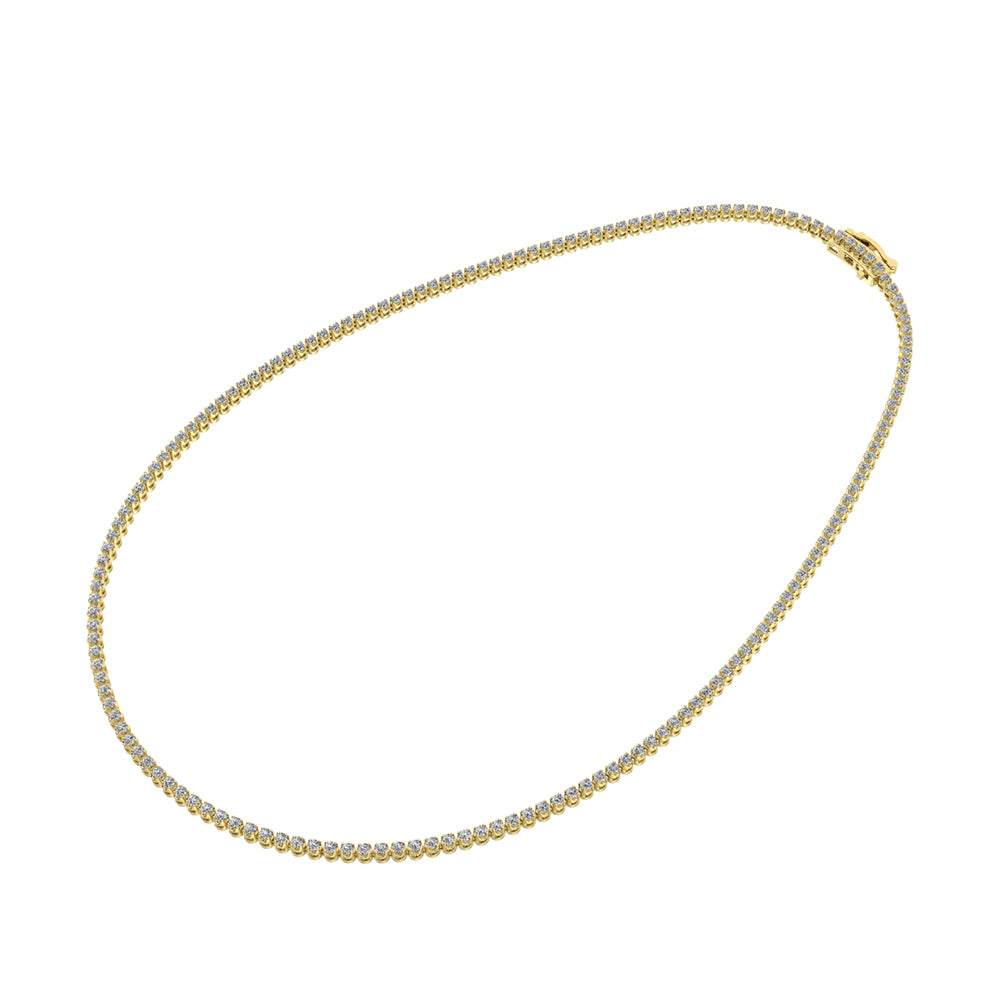 14K Yellow Gold 3 1/3 Ct.Tw. Diamond Fashion Necklace (13 inches + 3 inches extender chain)