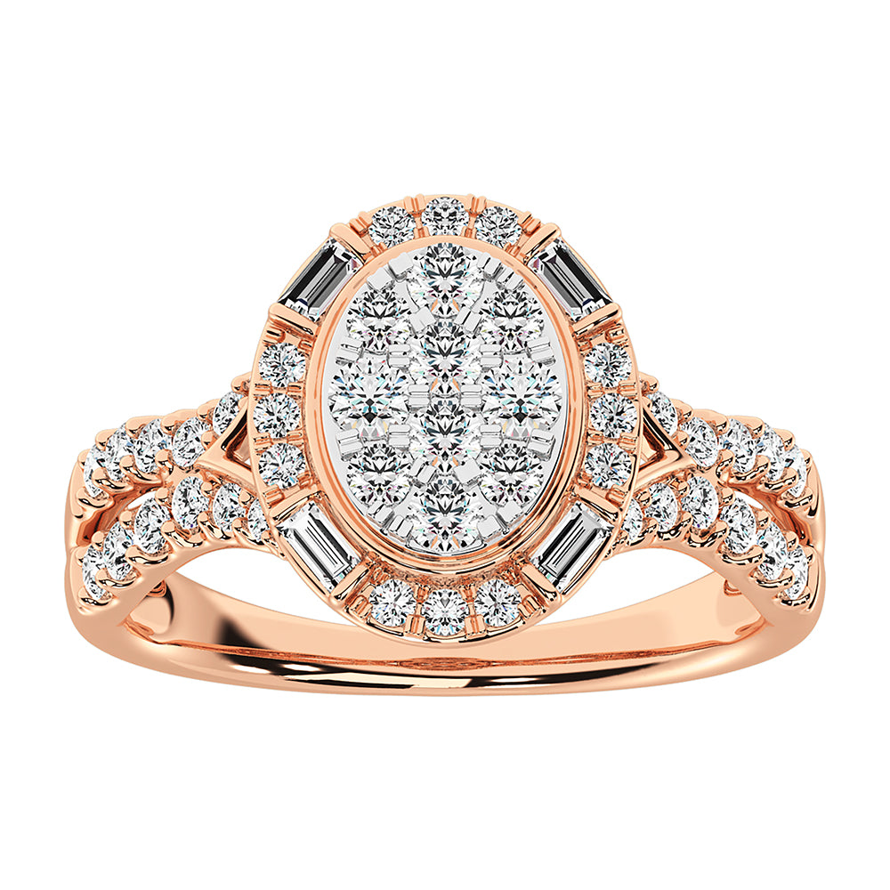 14K Rose Gold 1 Ct.Tw. Diamond Pear Shape Engagement Ring