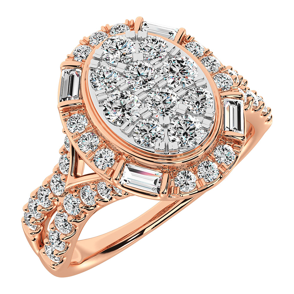 14K Rose Gold 1 Ct.Tw. Diamond Pear Shape Engagement Ring