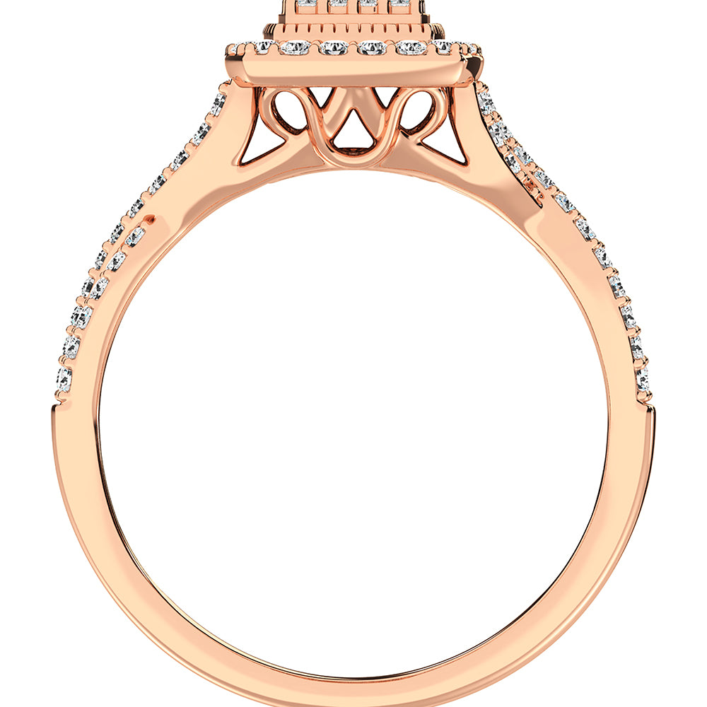 14K Rose Gold 1/2 Ct.Tw. Diamond Pear Shape Engagement Ring