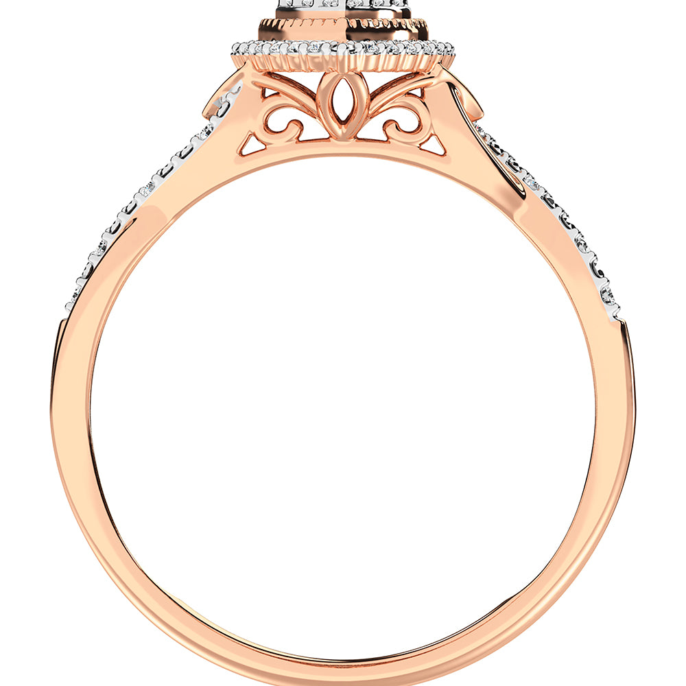 10K Rose Gold 1/2 Ct.Tw. Diamond Pear Shape Engagement Ring