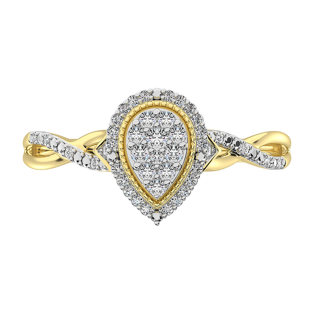 10K Yellow Gold 1/2 Ct.Tw. Diamond Pear Shape Engagement Ring