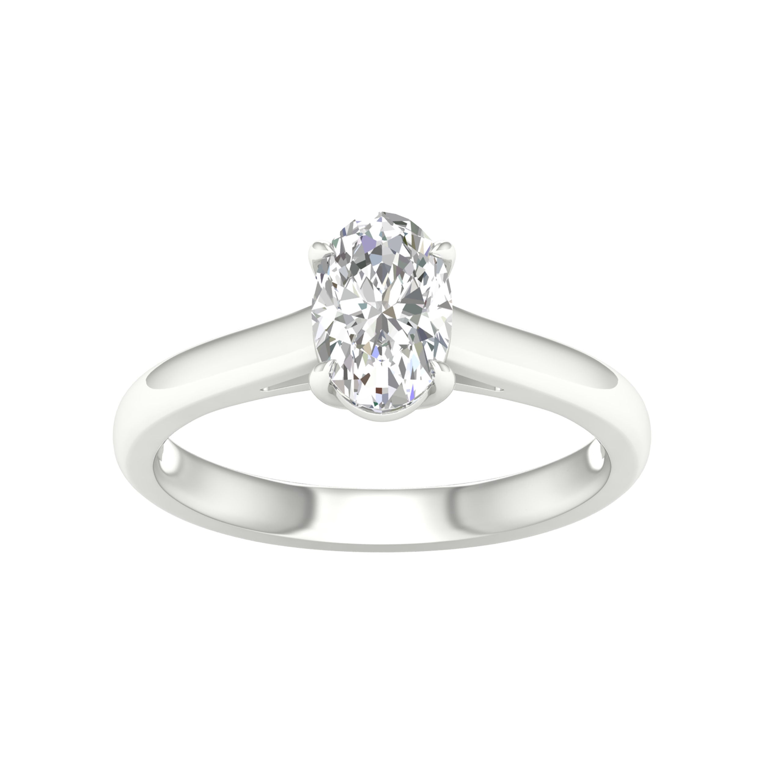 14K White Gold 1.00Ct Certified Lab Grown Diamond Ring ( Igi Certified )