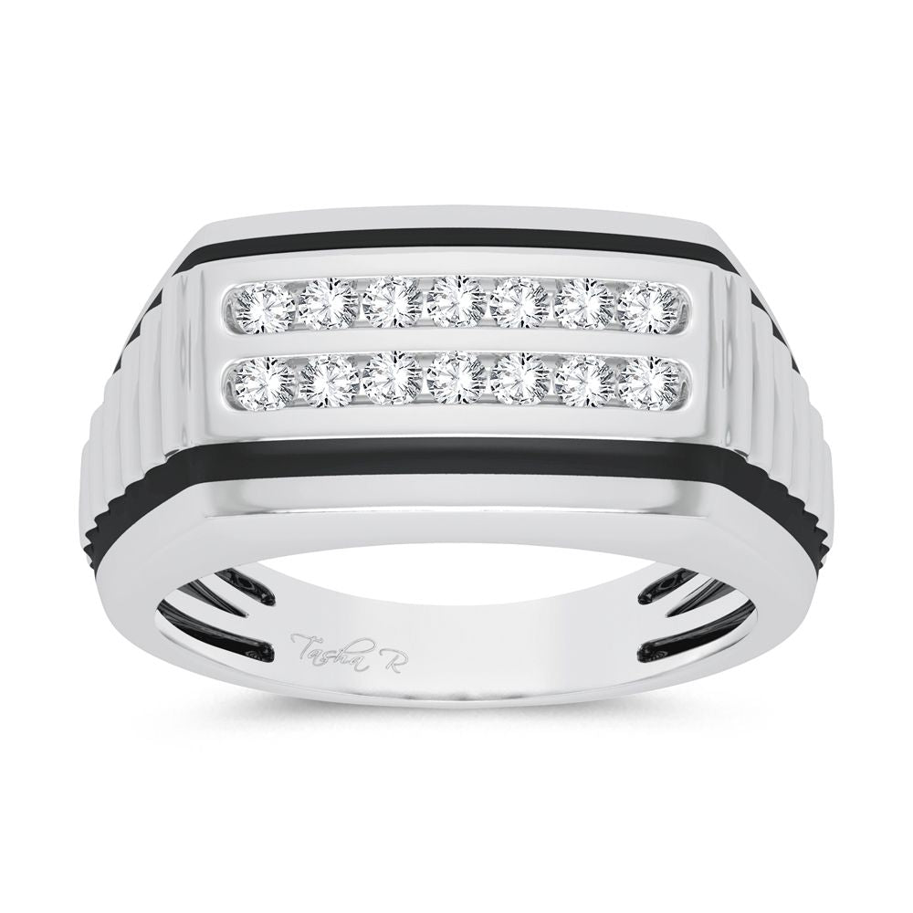 10K White Gold 0.25Ct Diamond Mens Ring