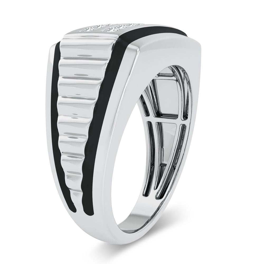 10K White Gold 0.25Ct Diamond Mens Ring