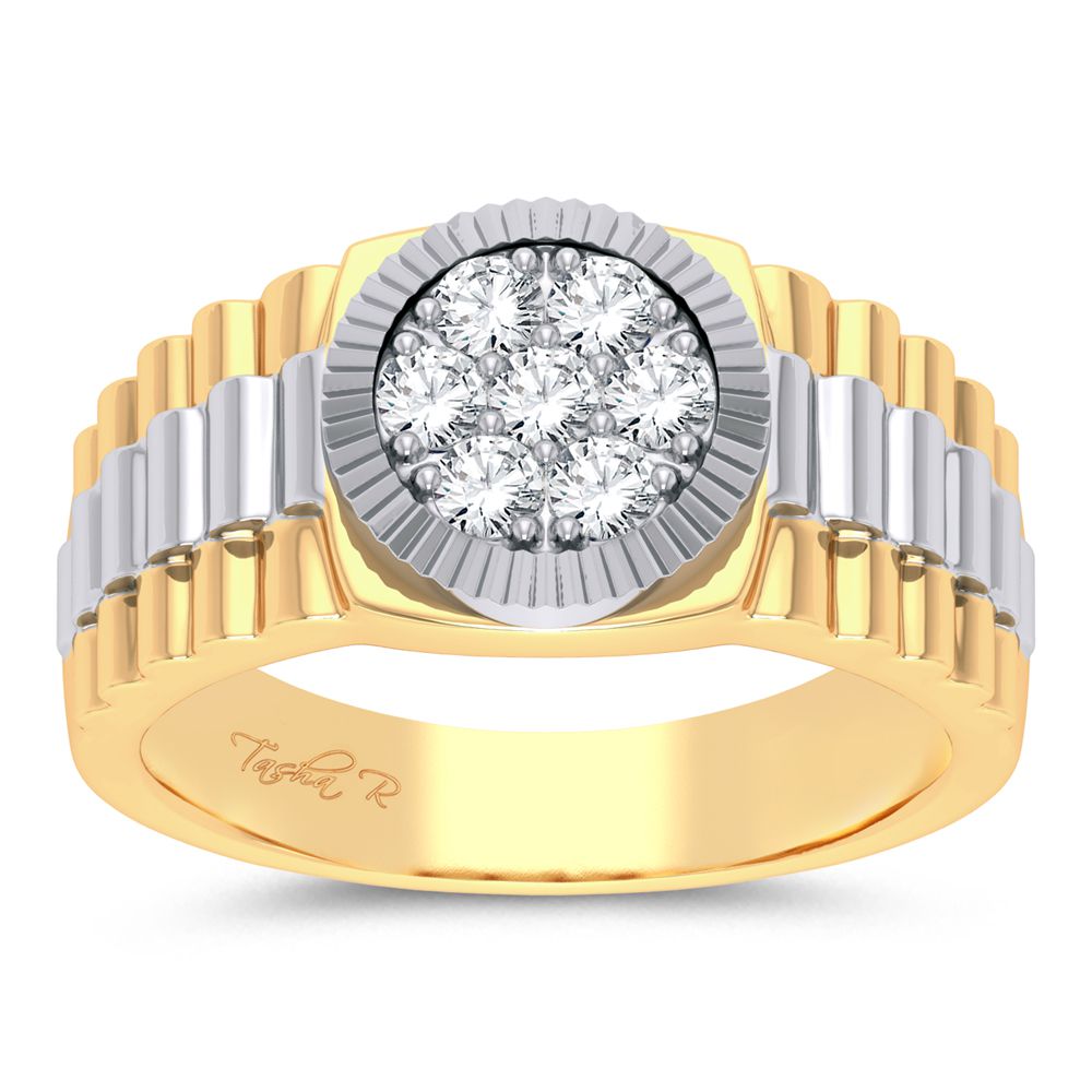 14K Yellow Gold 0.50Ct Diamond Mens Ring