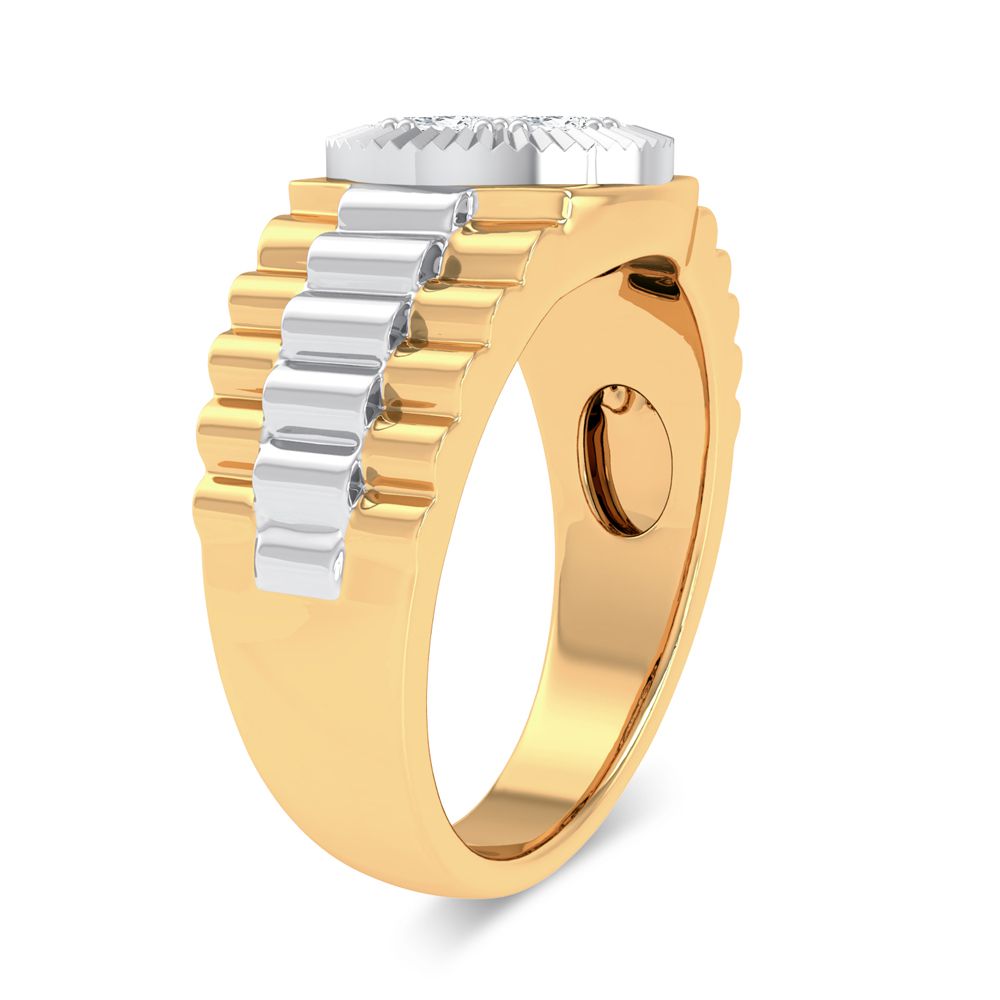 14K Yellow Gold 0.50Ct Diamond Mens Ring