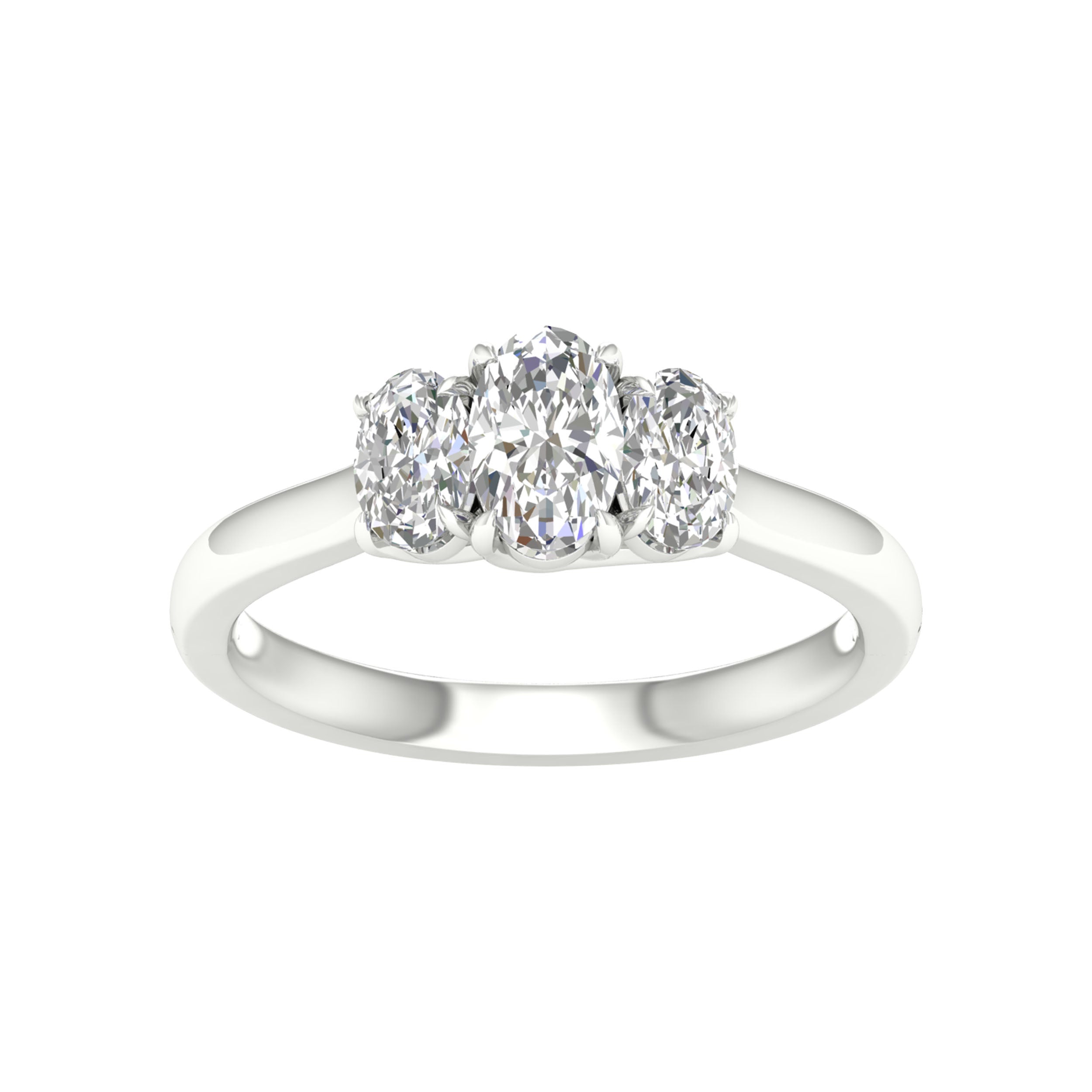 14K White Gold 1.00Ct Certified Lab Grown Diamond Ring ( Igi Certified )