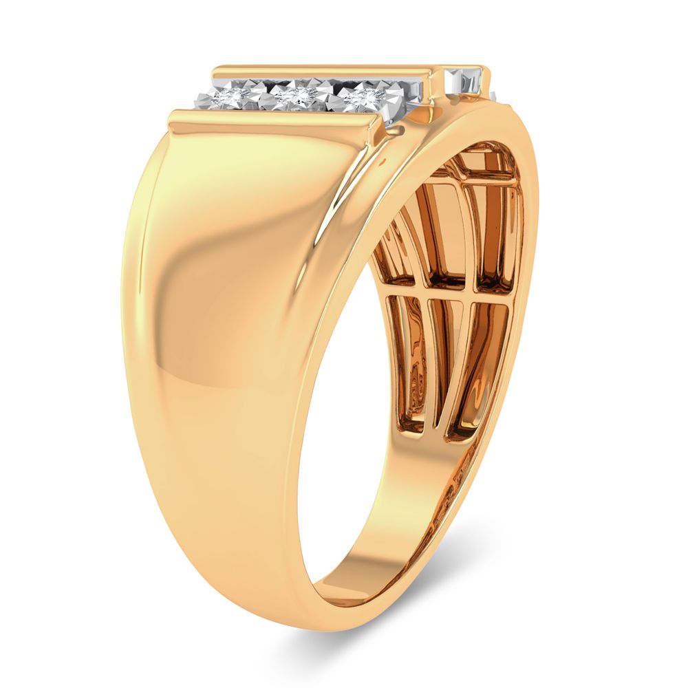 10K Yellow Gold 0.20Ct Diamond Mens Ring