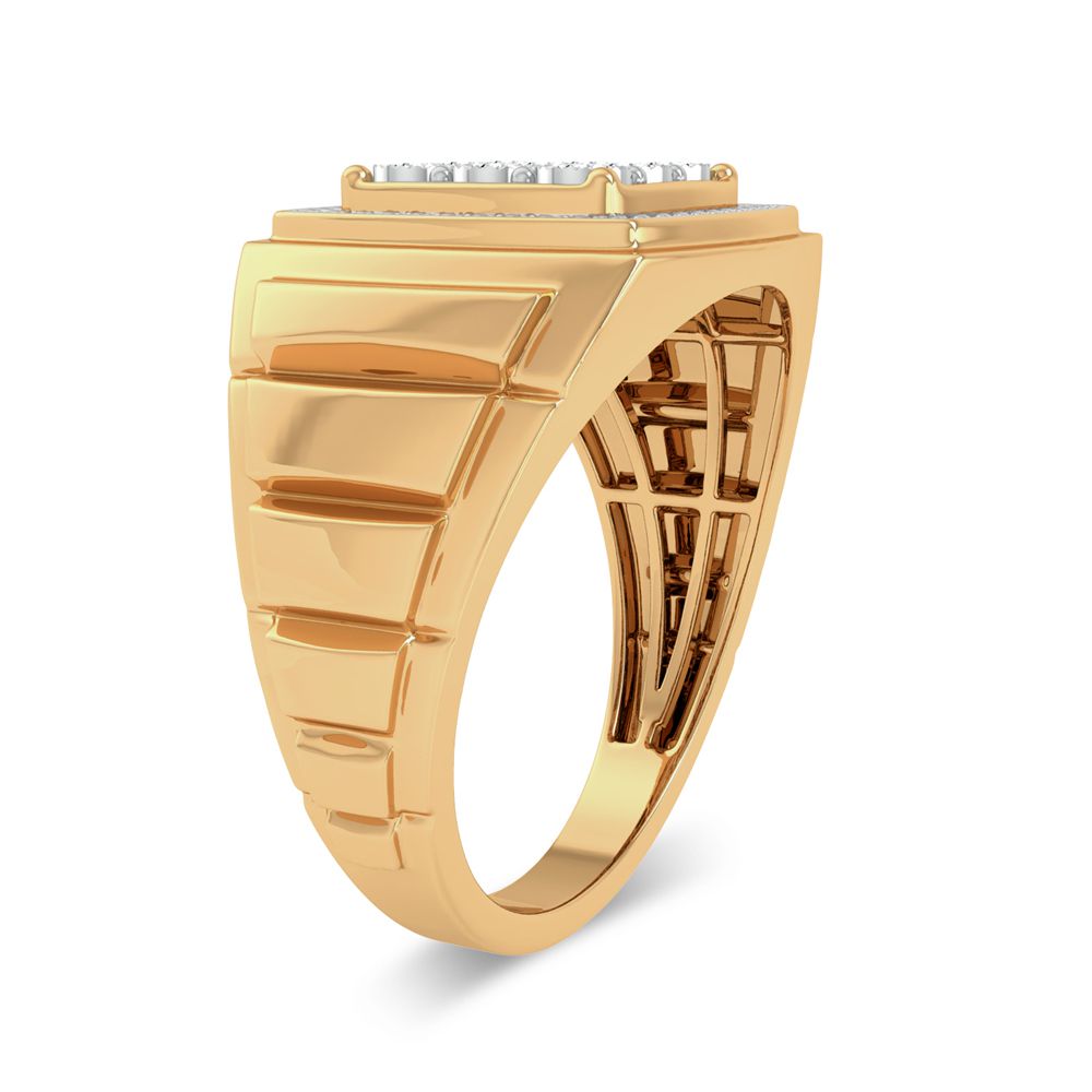 10K Yellow Gold 0.20Ct Diamond Mens Ring