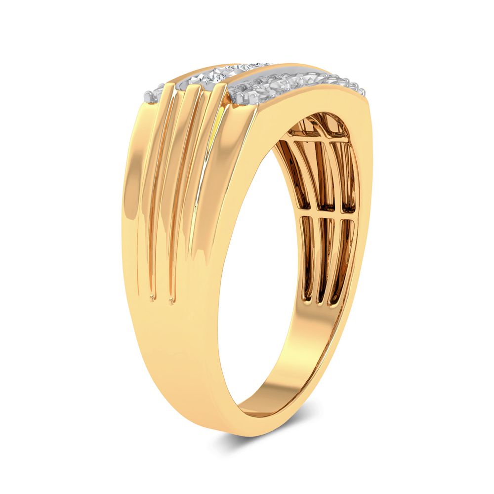 10K Yellow Gold 0.15Ct Diamond Mens Ring