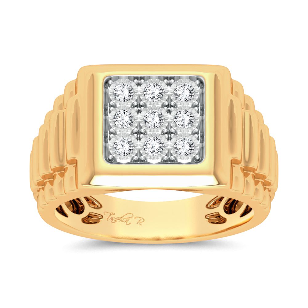 10K Yellow Gold 0.15Ct Diamond Mens Ring