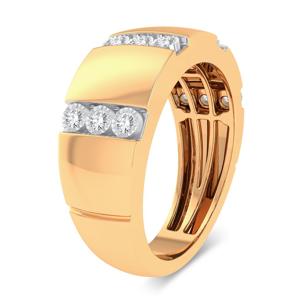 10K Yellow Gold 0.20Ct Diamond Mens Ring