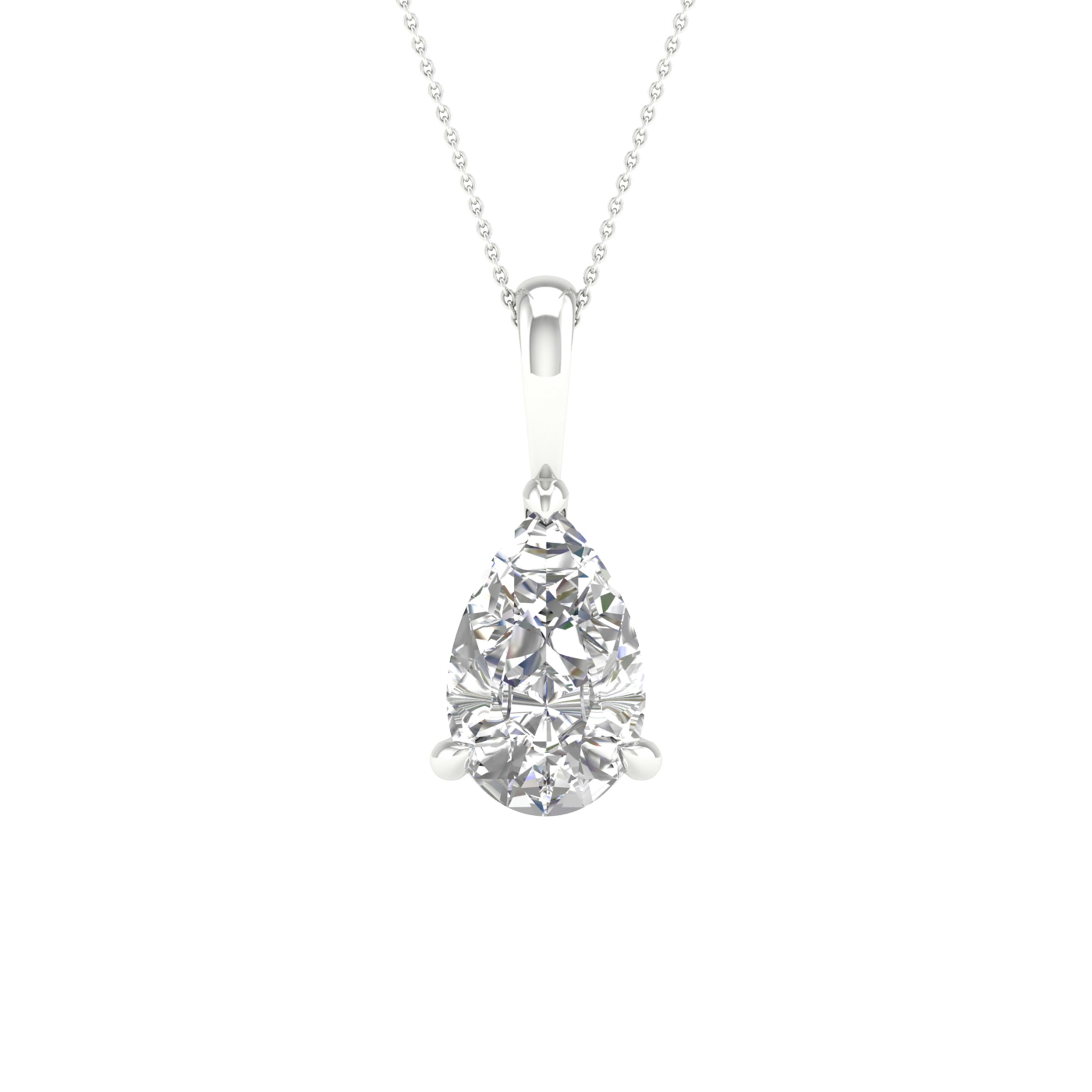 14K White Gold 1.00Ct Certified Lab Grown Diamond Pendant ( Igi Certified )