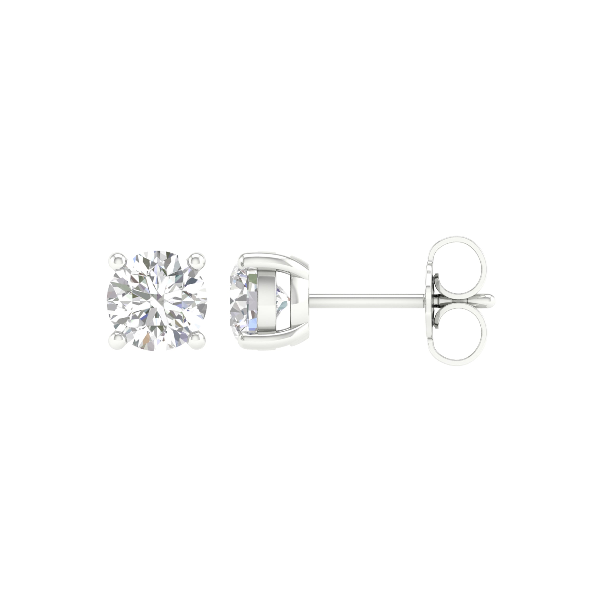 14K White Gold 1.00Ct Certified Lab Grown Diamond Earrings ( Igi Certified )