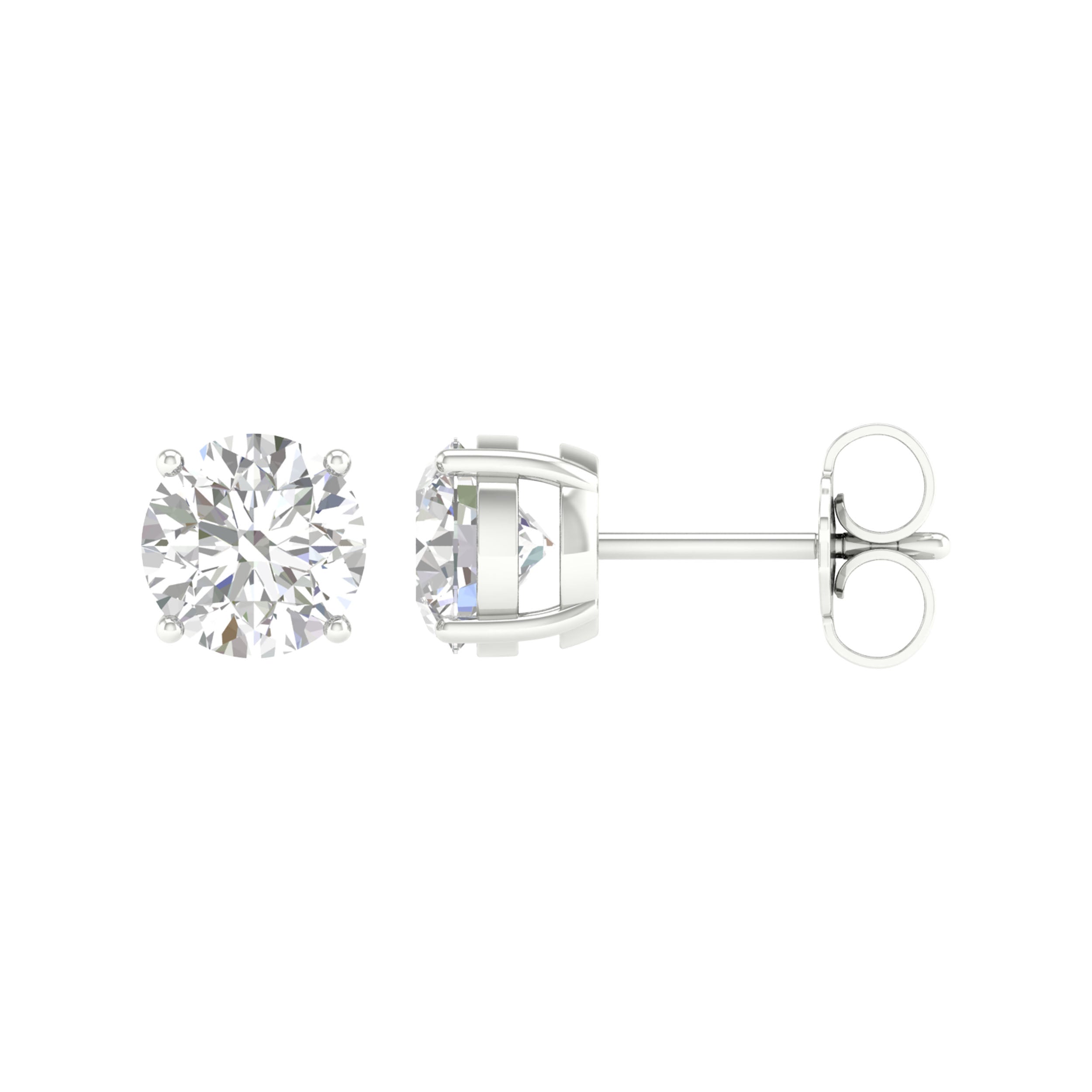 14K White Gold 2.00Ct Certified Lab Grown Diamond Earrings ( Igi Certified )