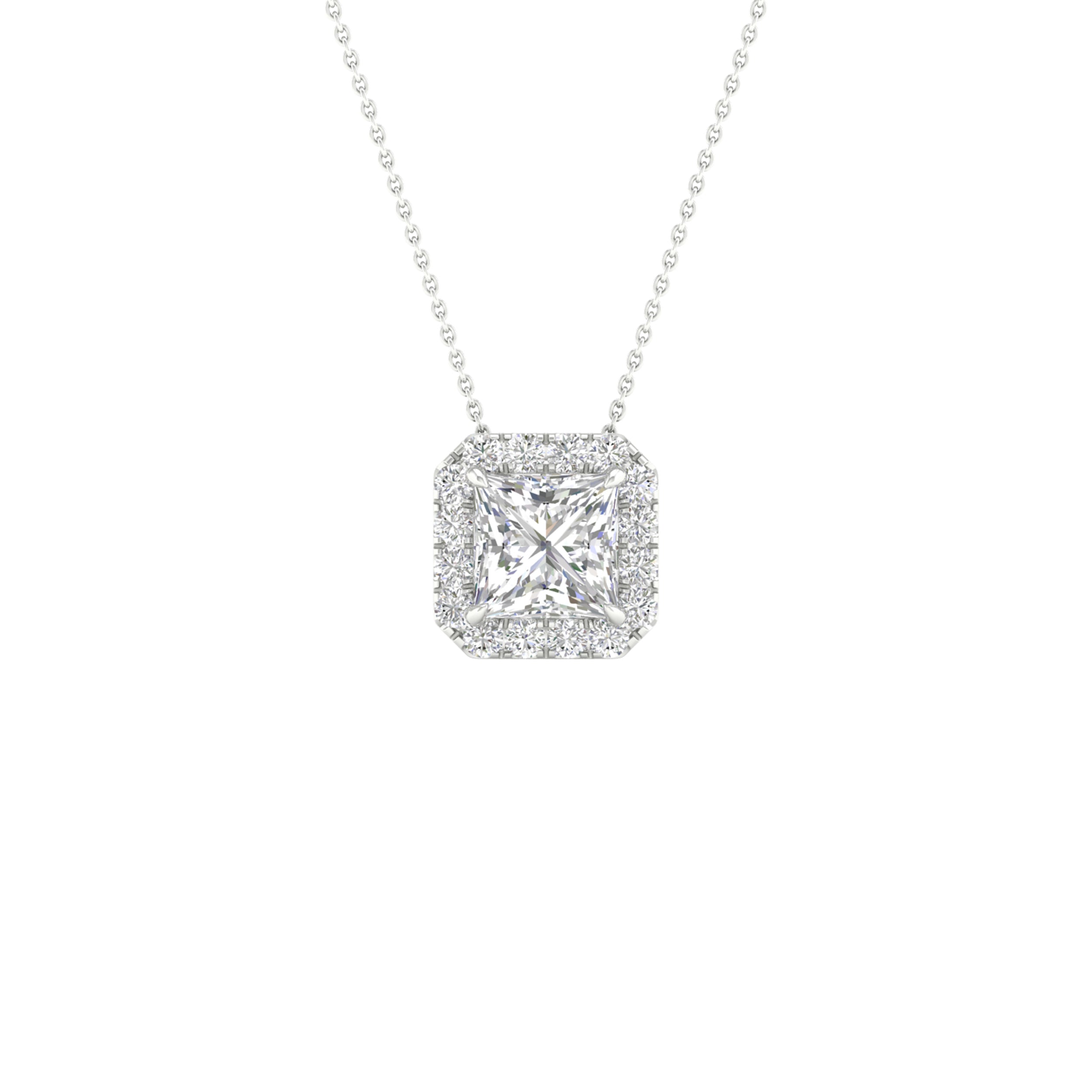 14K White Gold 1.13Ct Certified Lab Grown Diamond Pendant ( Igi Certified )