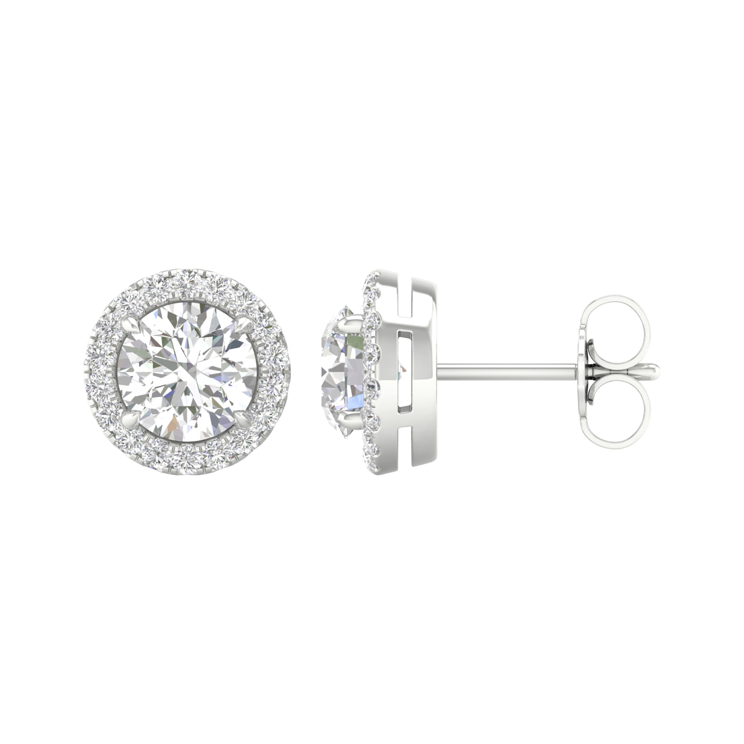 14K White Gold 2.25Ct Certified Lab Grown Diamond Earrings ( Igi Certified )