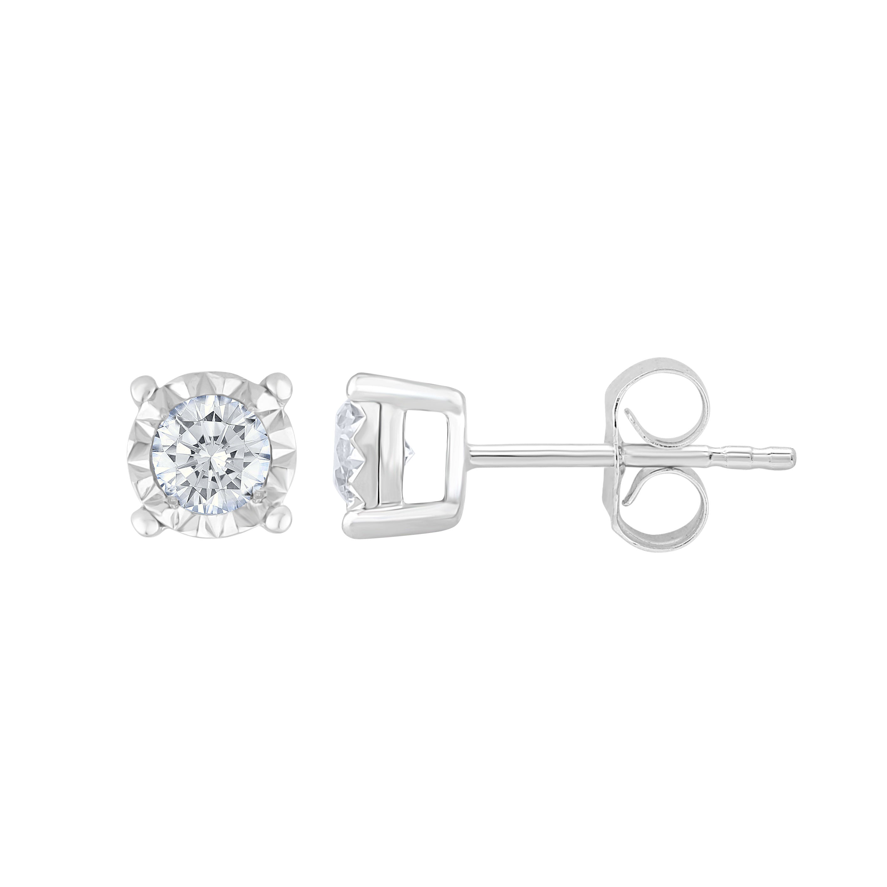 10K White Gold Gorgeous 0.50Ct Diamond Stud Earring