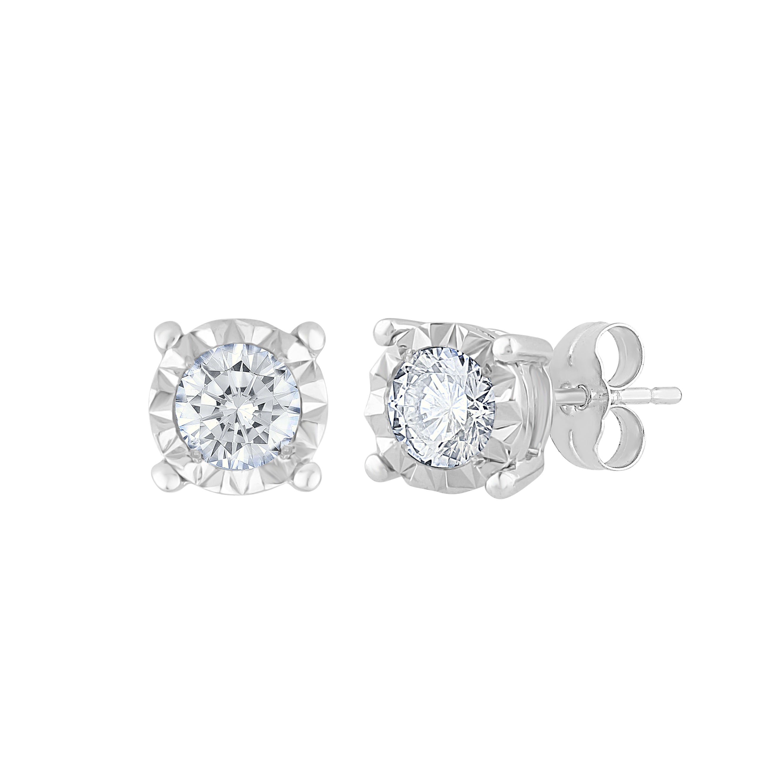 10K White Gold Gorgeous 0.50Ct Diamond Stud Earring