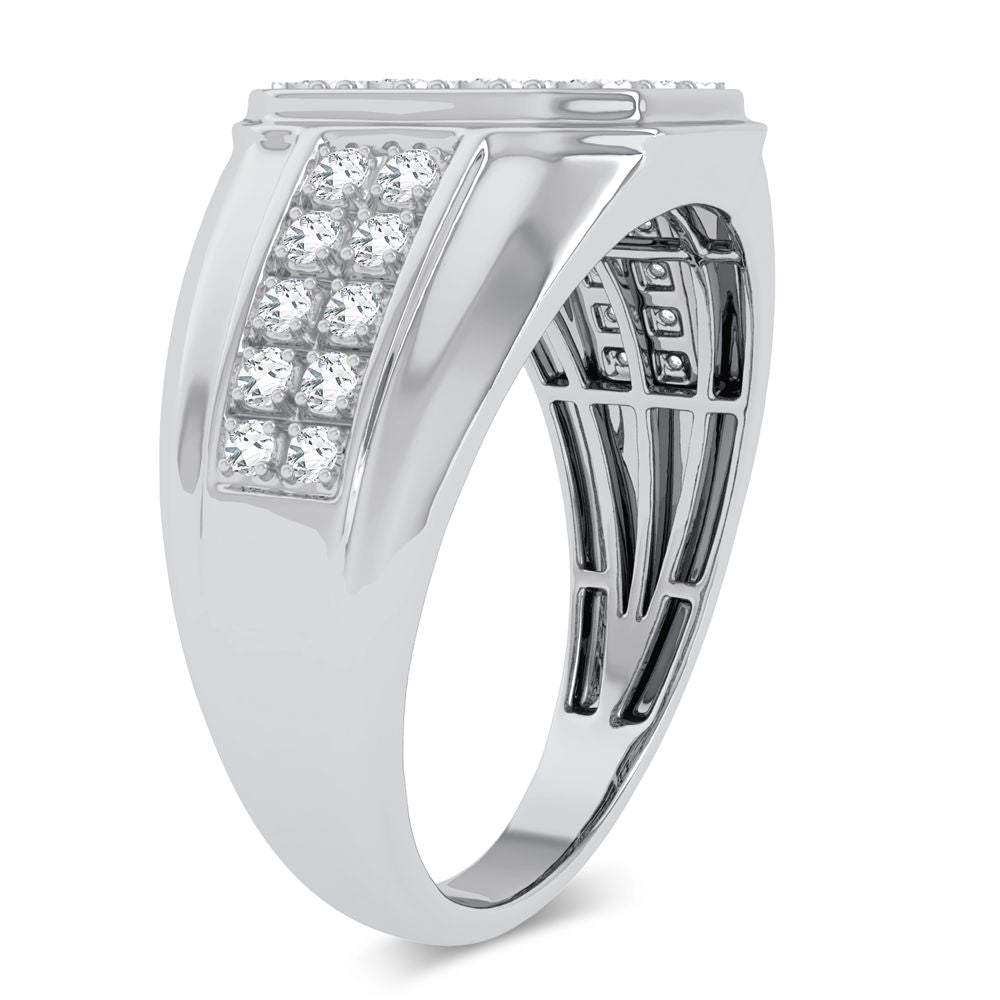 10K White Gold 0.20Ct Diamond Mens Ring