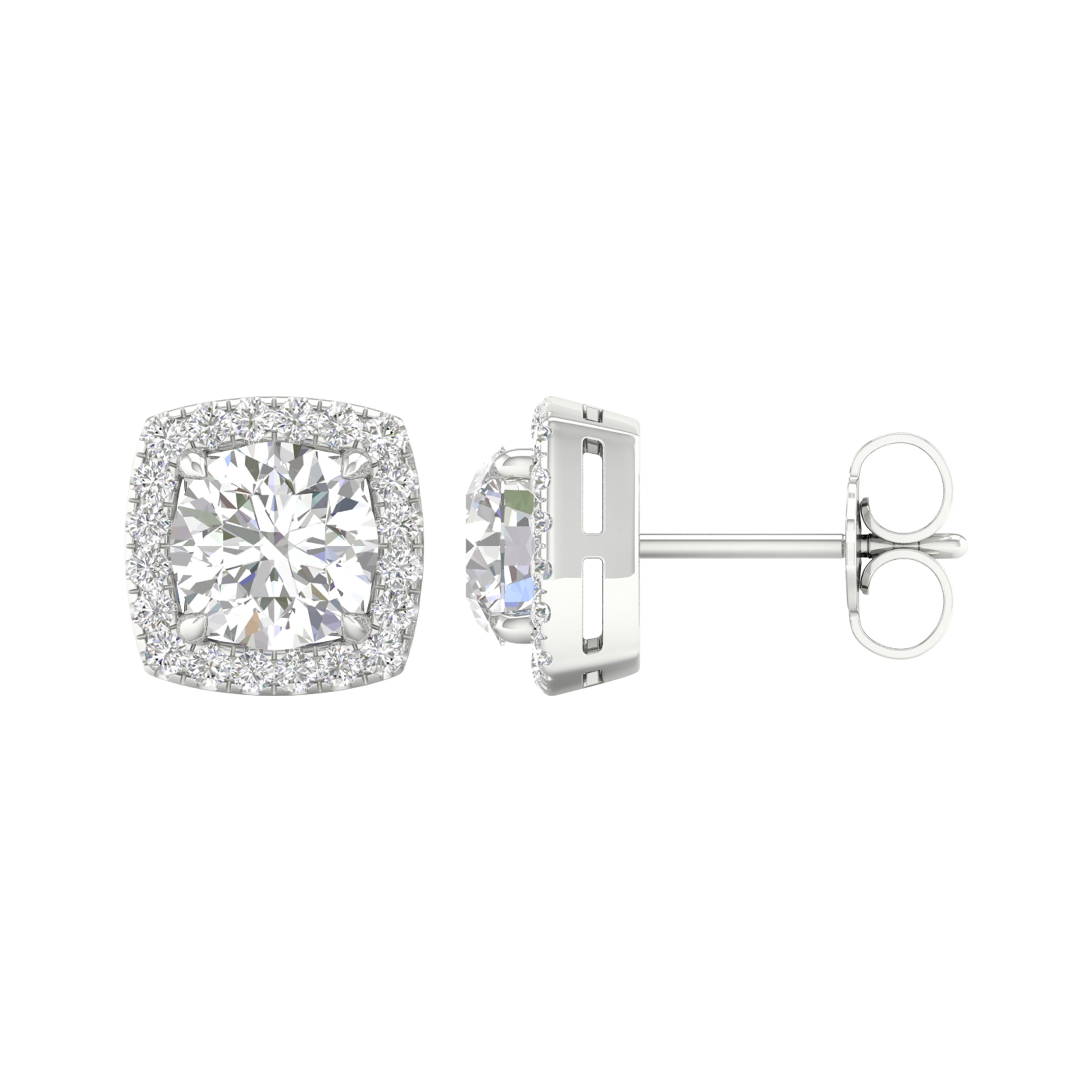 14K White Gold 2.25Ct Certified Lab Grown Diamond Earrings ( Igi Certified )