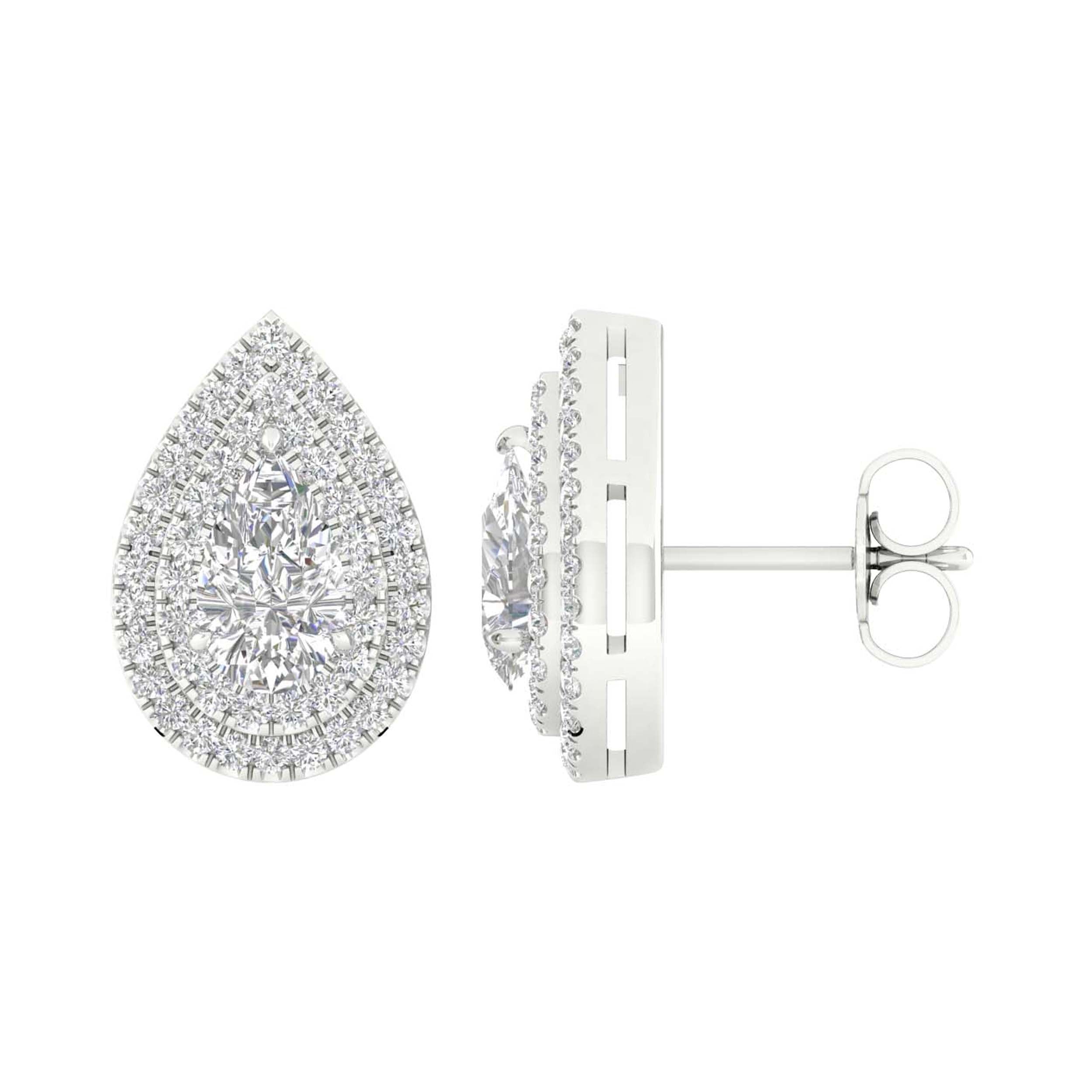 14K White Gold 2.25Ct Lab Grown Earrings