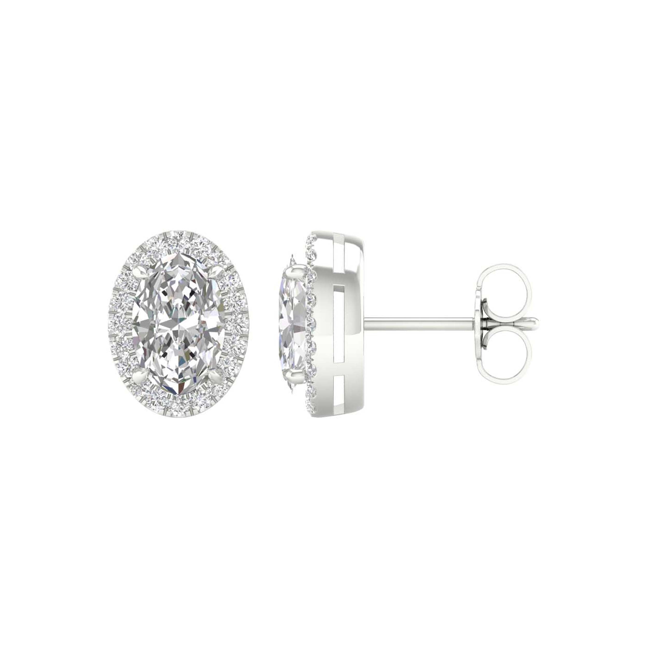 14K White Gold 2.25Ct Certified Lab Grown Diamond Earrings ( Igi Certified )