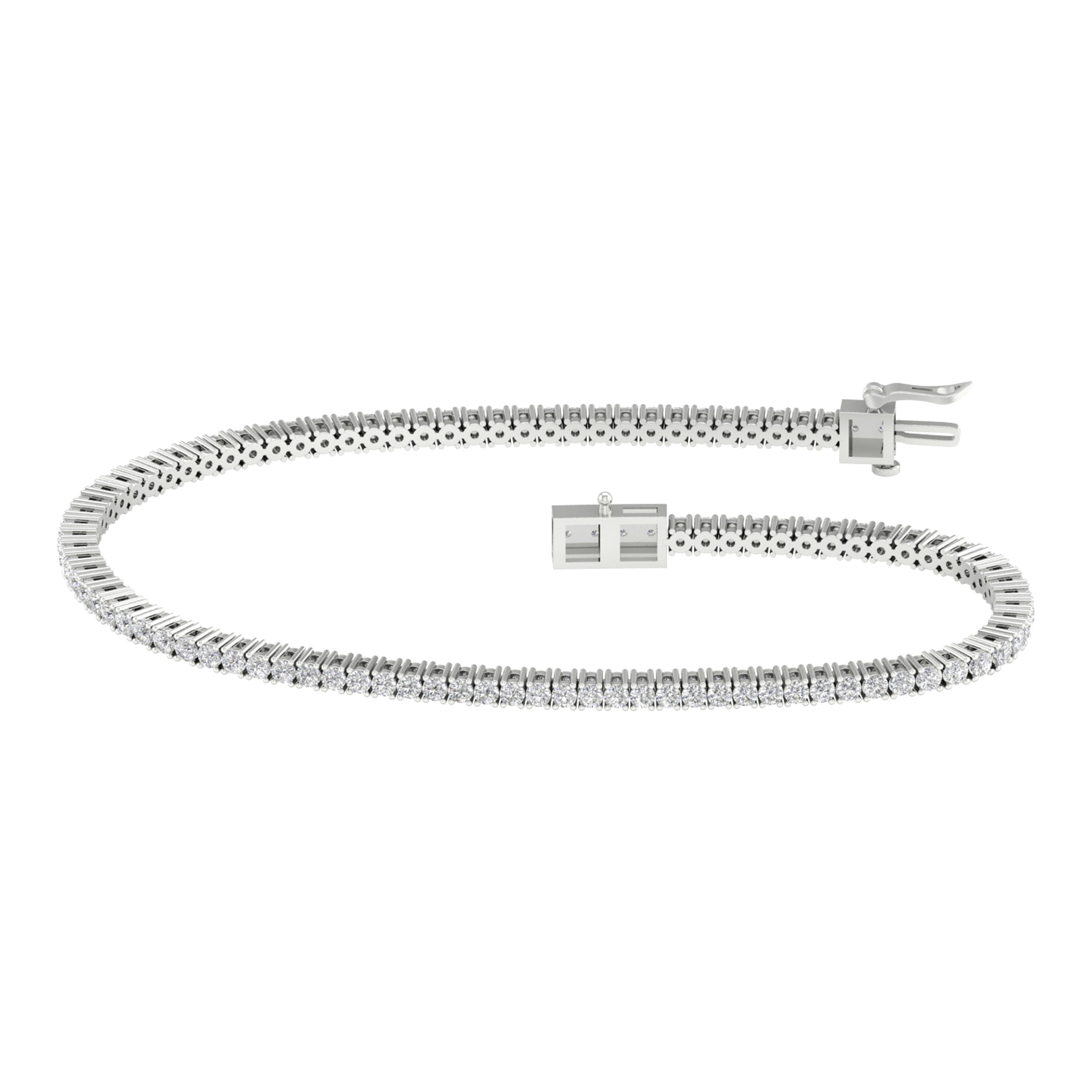 14K White Gold 2.00Ct Certified Lab Grown Diamond Bracelet ( Igi Certified )