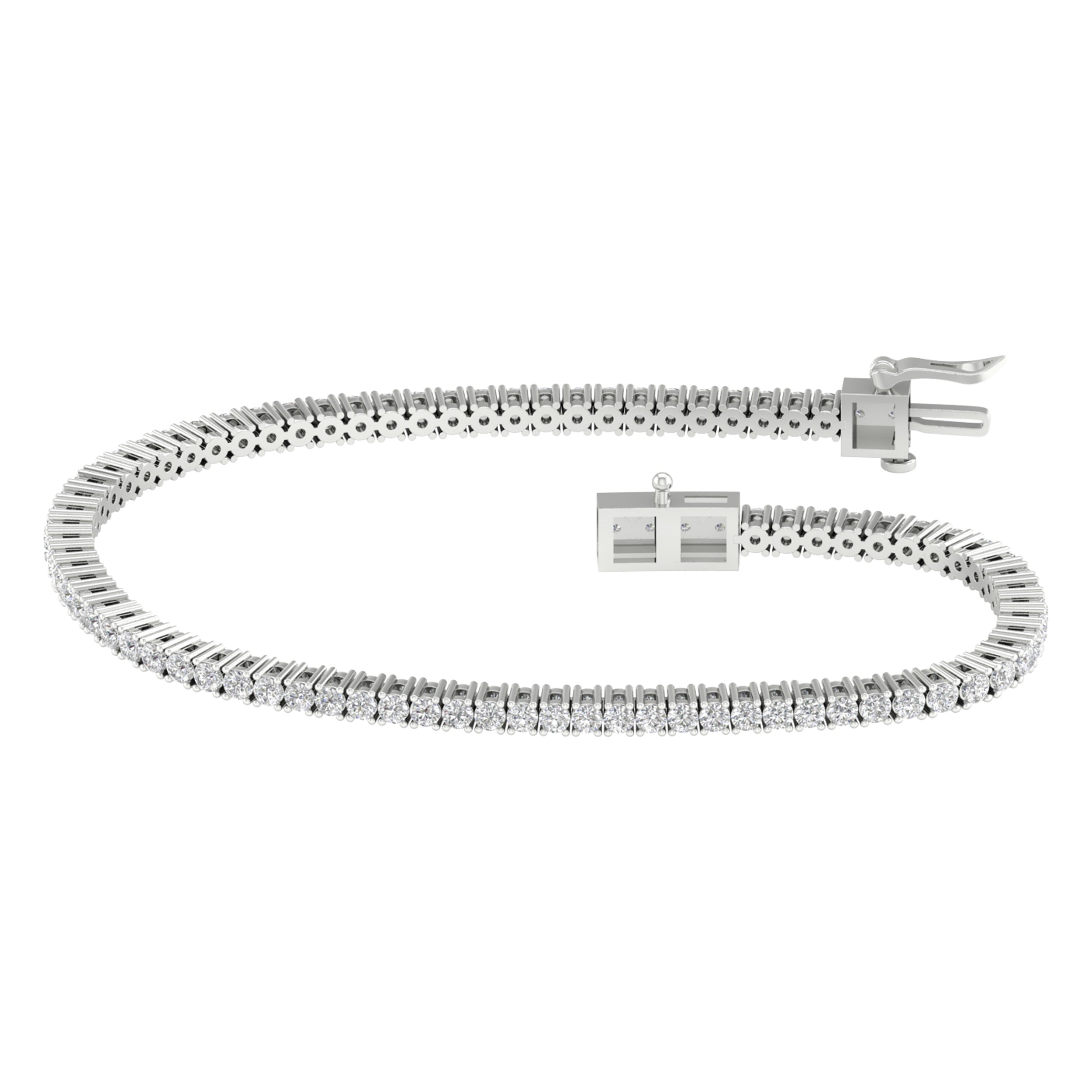 14K White Gold 3.00Ct Certified Lab Grown Diamond Bracelet ( Igi Certified )