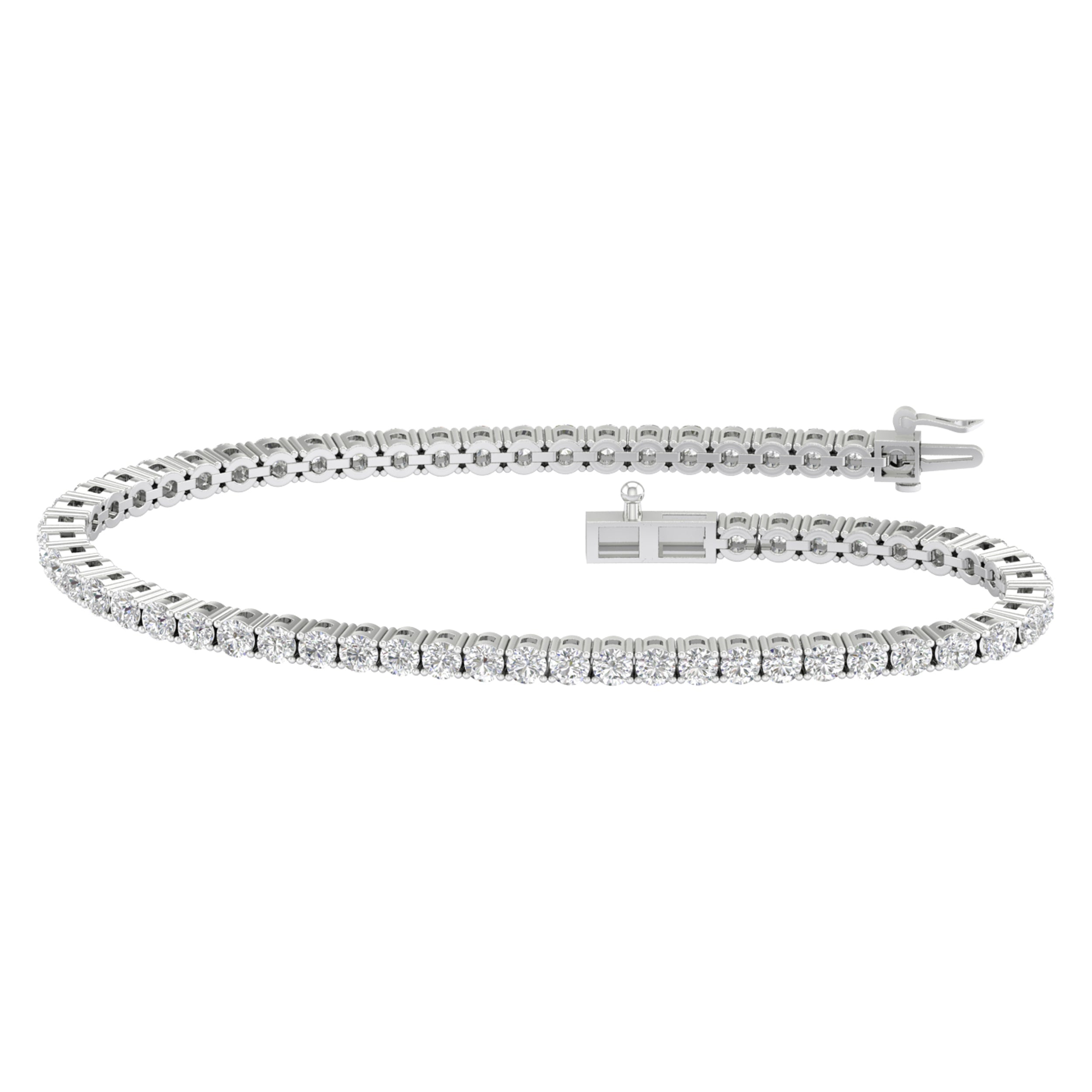 14K White Gold 5.00Ct  Certified Lab Grown Diamond Bracelet ( Igi Certified )