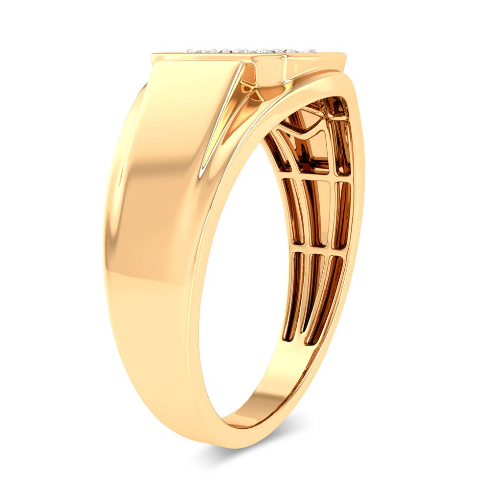 10K Yellow Gold 0.13Ct Diamond Mens Ring