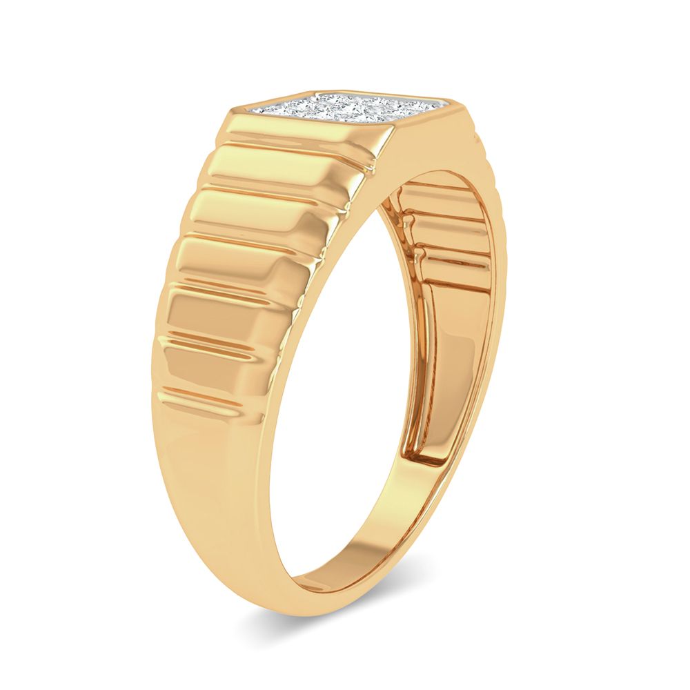 10K Yellow Gold 0.15Ct Diamond Mens Ring