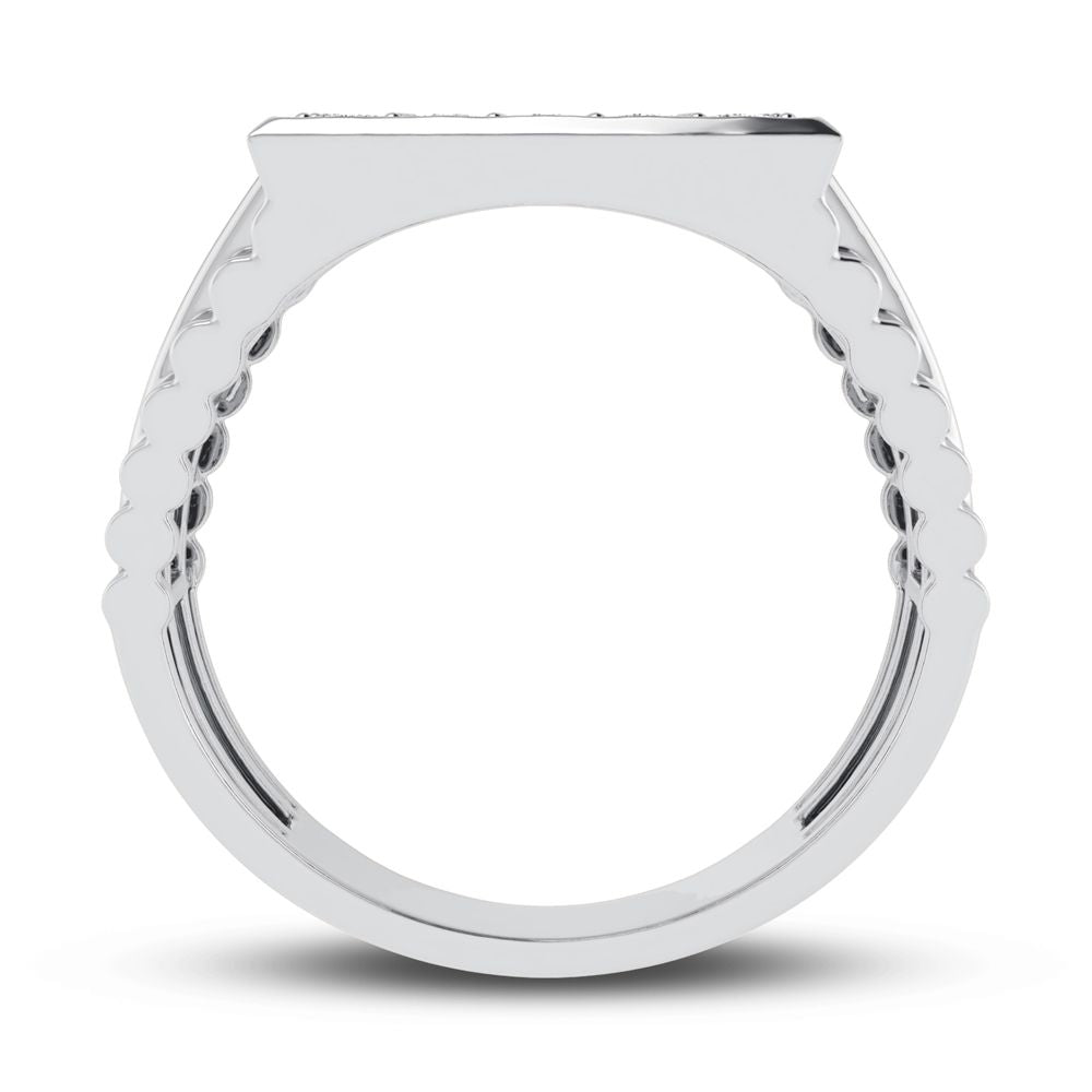 10K White Gold 0.15Ct Diamond Mens Ring