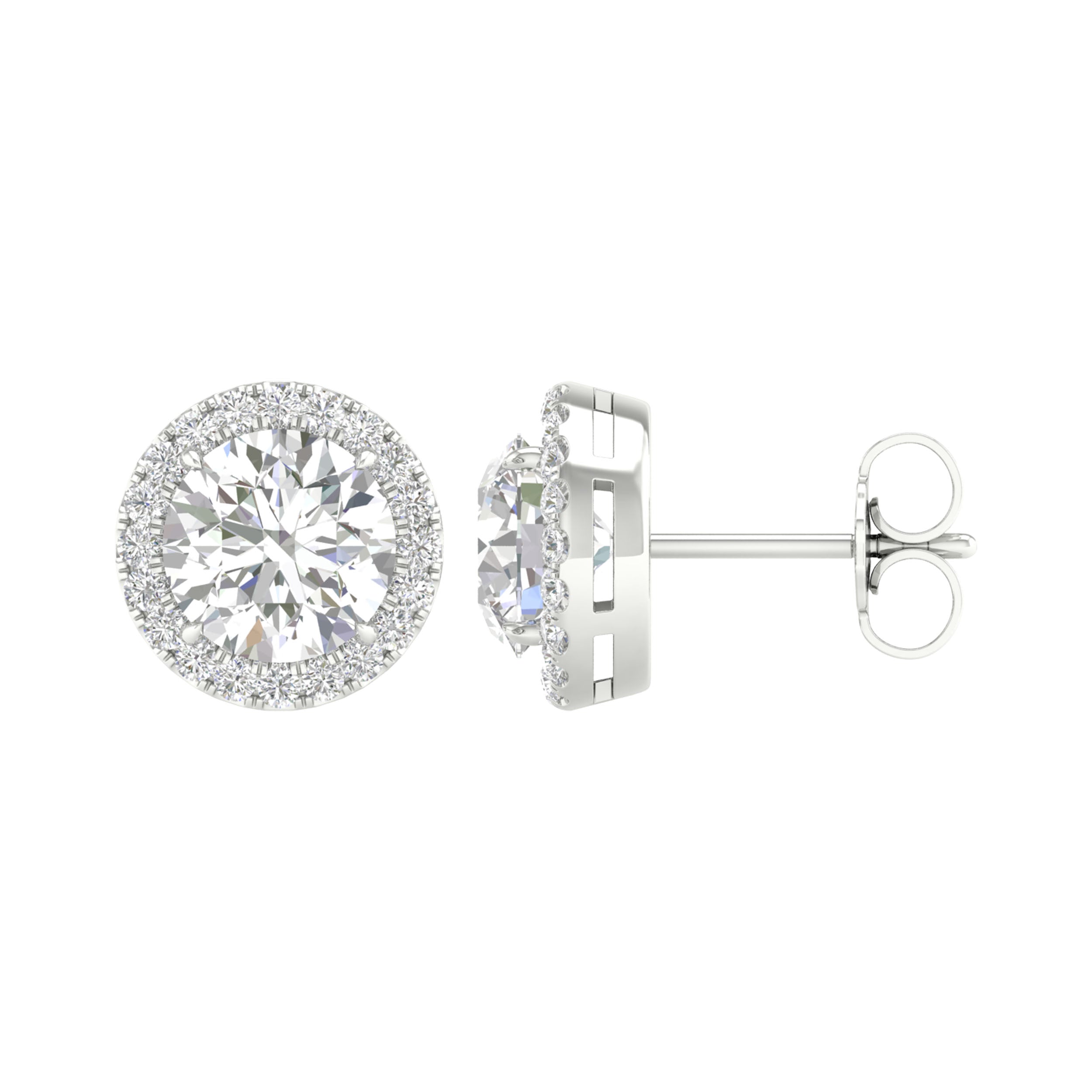 14K White Gold 3.25Ct Certified Lab Grown Diamond Earrings ( Igi Certified )