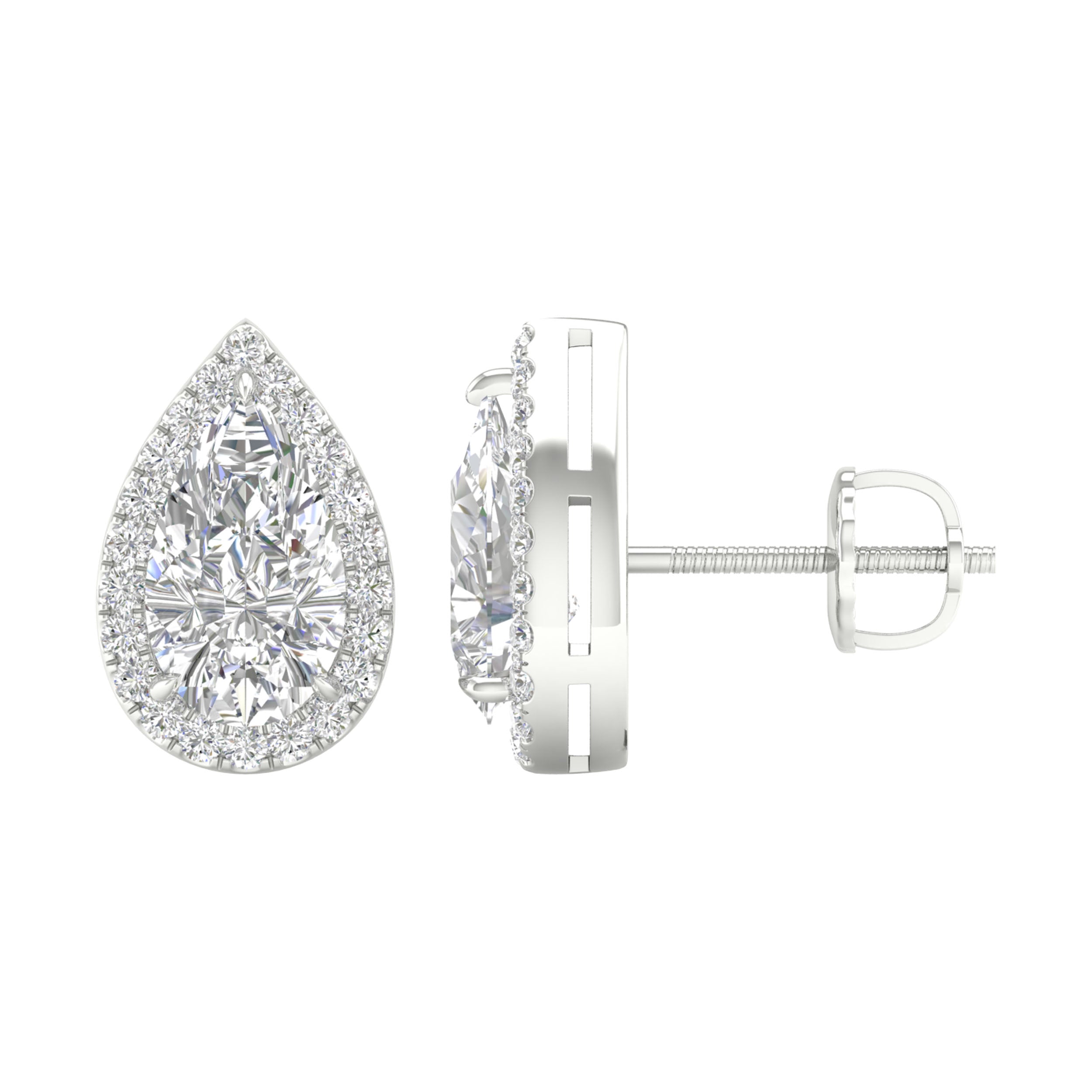 14K White Gold 3.25Ct Certified Lab Grown Diamond Earrings ( Igi Certified )