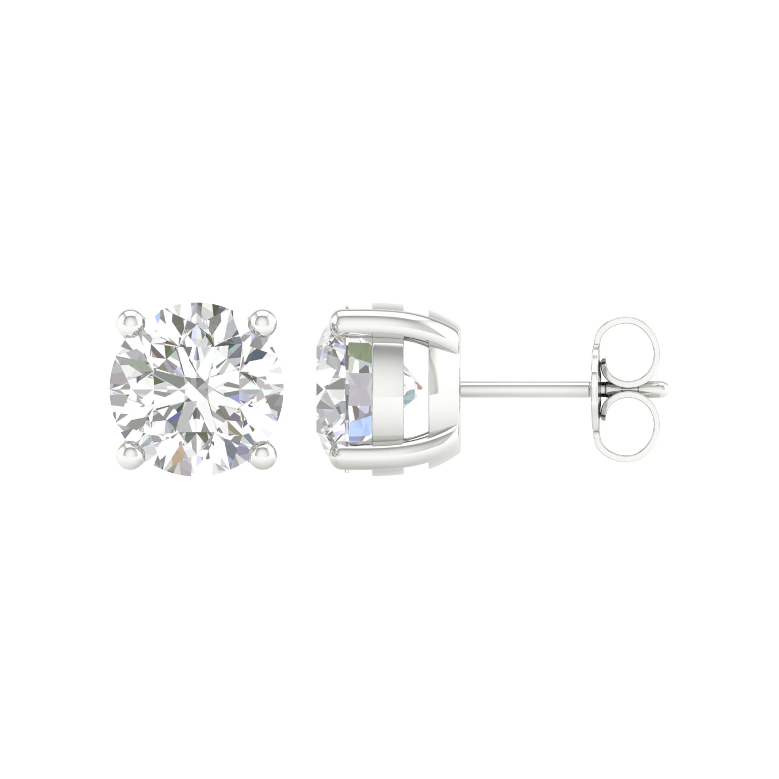 14K White Gold 4.00Ct Certified Lab Grown Diamond Earrings ( Igi Certified )