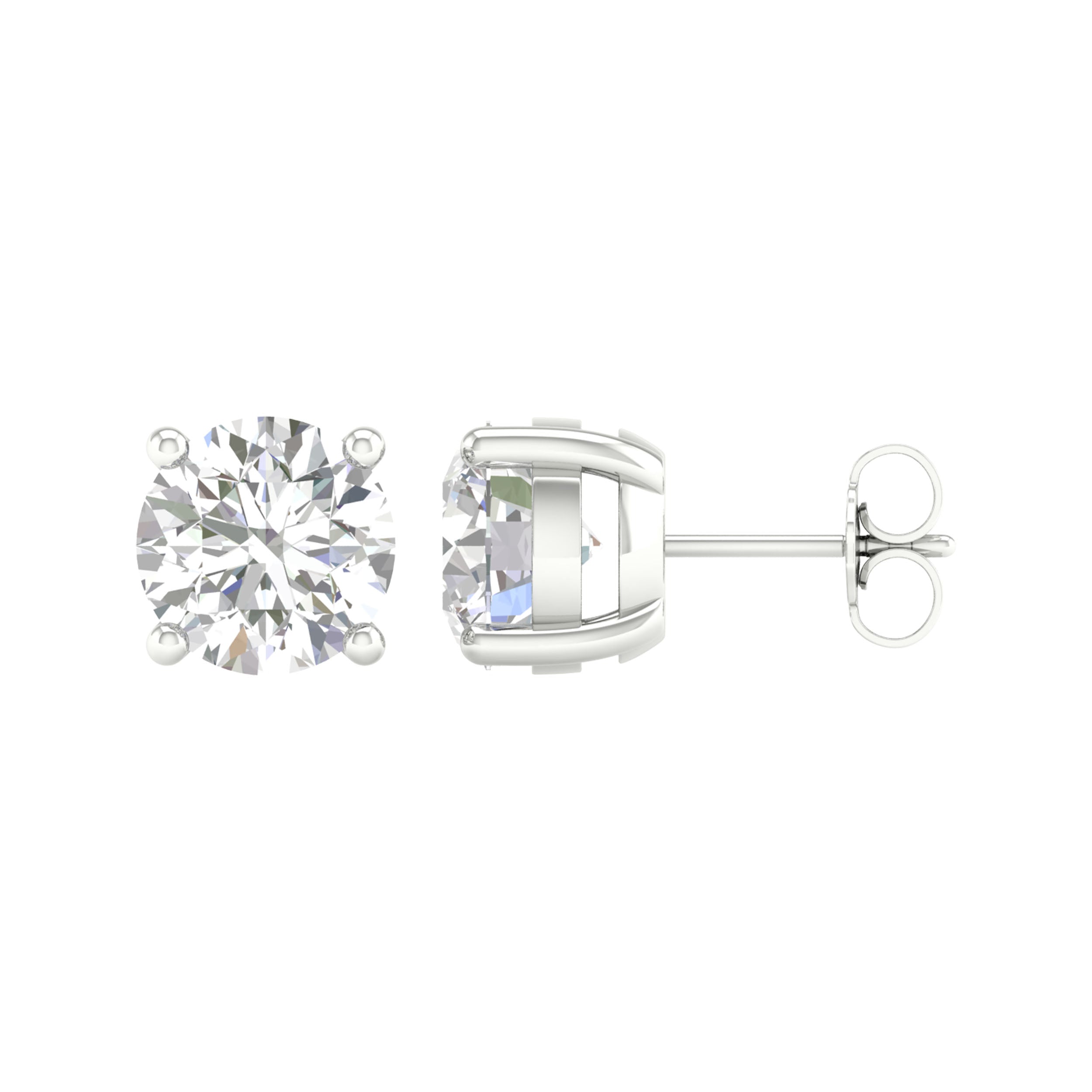 14K White Gold 5.00Ct Lab Grown Earrings