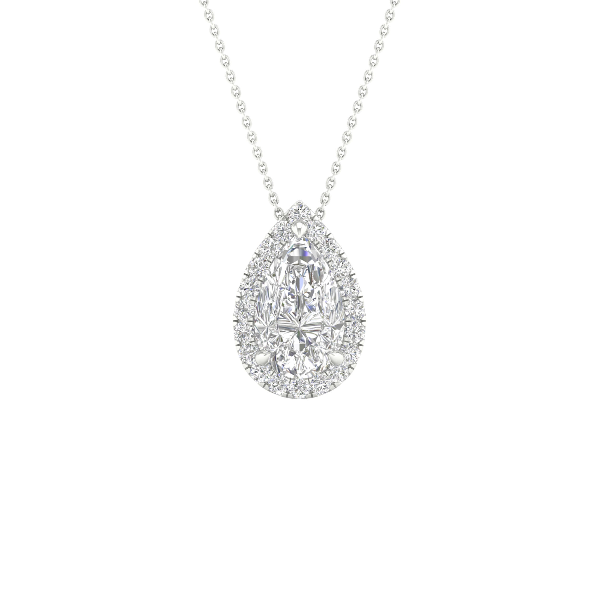 14K White Gold 1.15Ct Certified Lab Grown Diamond Pendant ( Igi Certified )