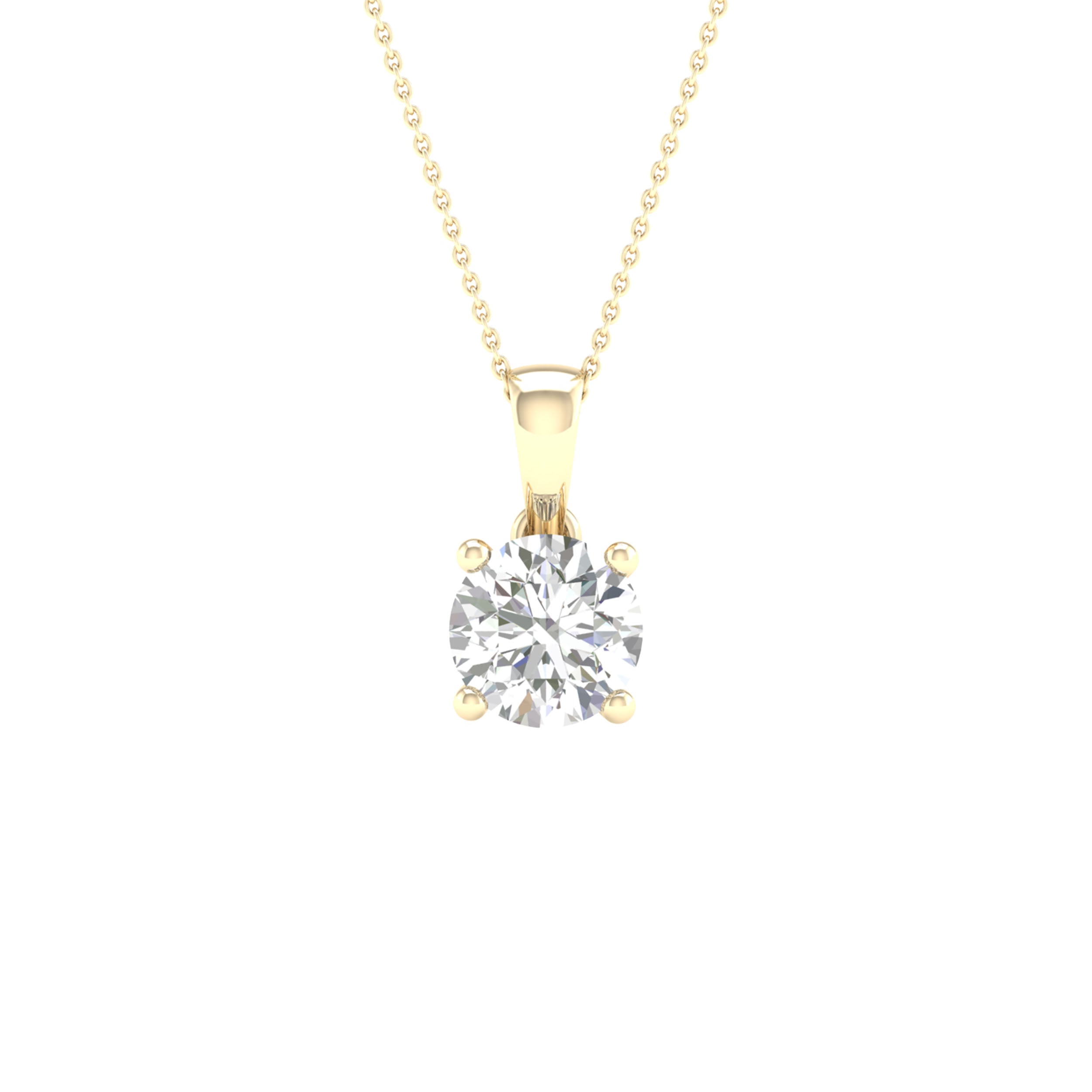 14K Yellow Gold 1.00Ct Certified Lab Grown Diamond Pendant ( Igi Certified )