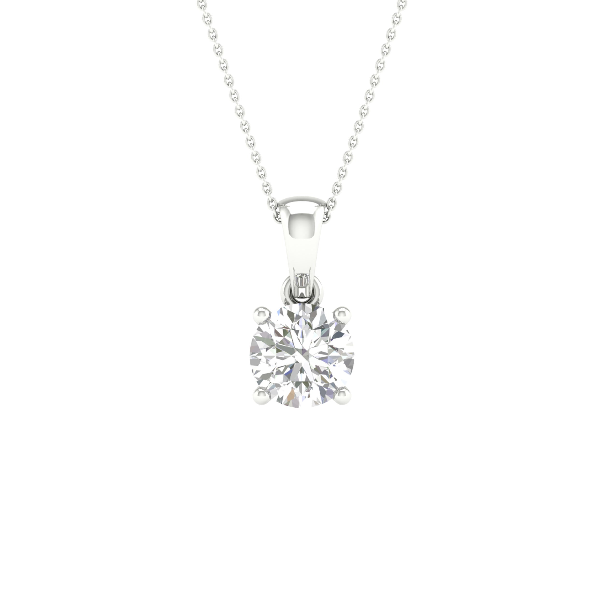 14K White Gold 1.00Ct Certified Lab Grown Diamond Pendant ( Igi Certified )