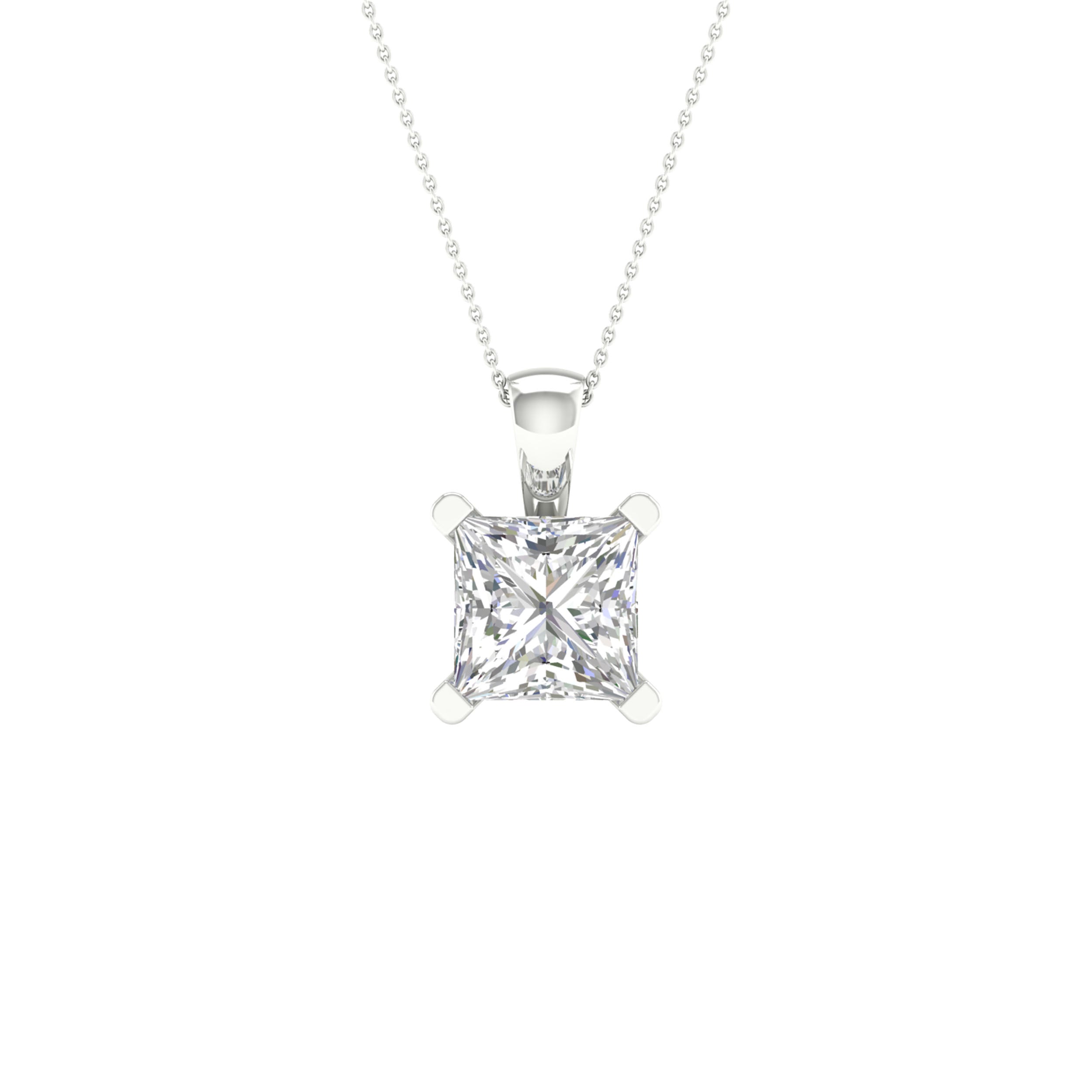 14K White Gold 2.00Ct Certified Lab Grown Diamond Pendant ( Igi Certified )