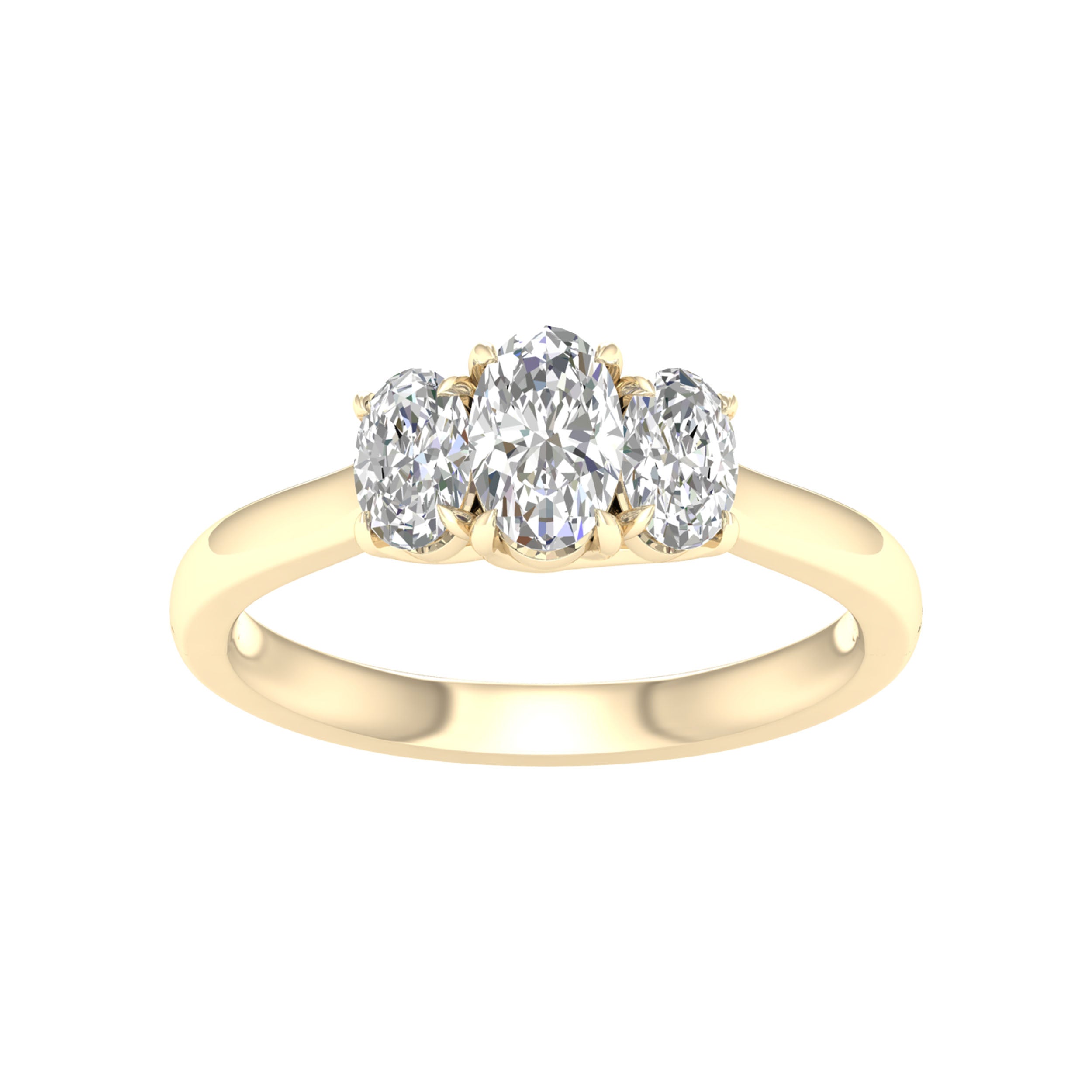 14K Yellow Gold 1.00Ct  Certified Lab Grown Diamond Ring ( Igi Certified )